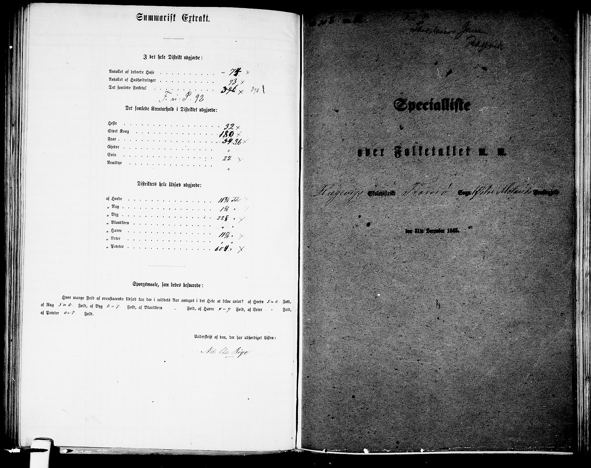 RA, 1865 census for Austre Moland, 1865, p. 230