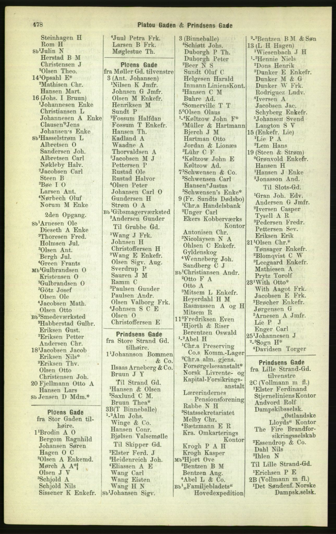 Kristiania/Oslo adressebok, PUBL/-, 1886, p. 478