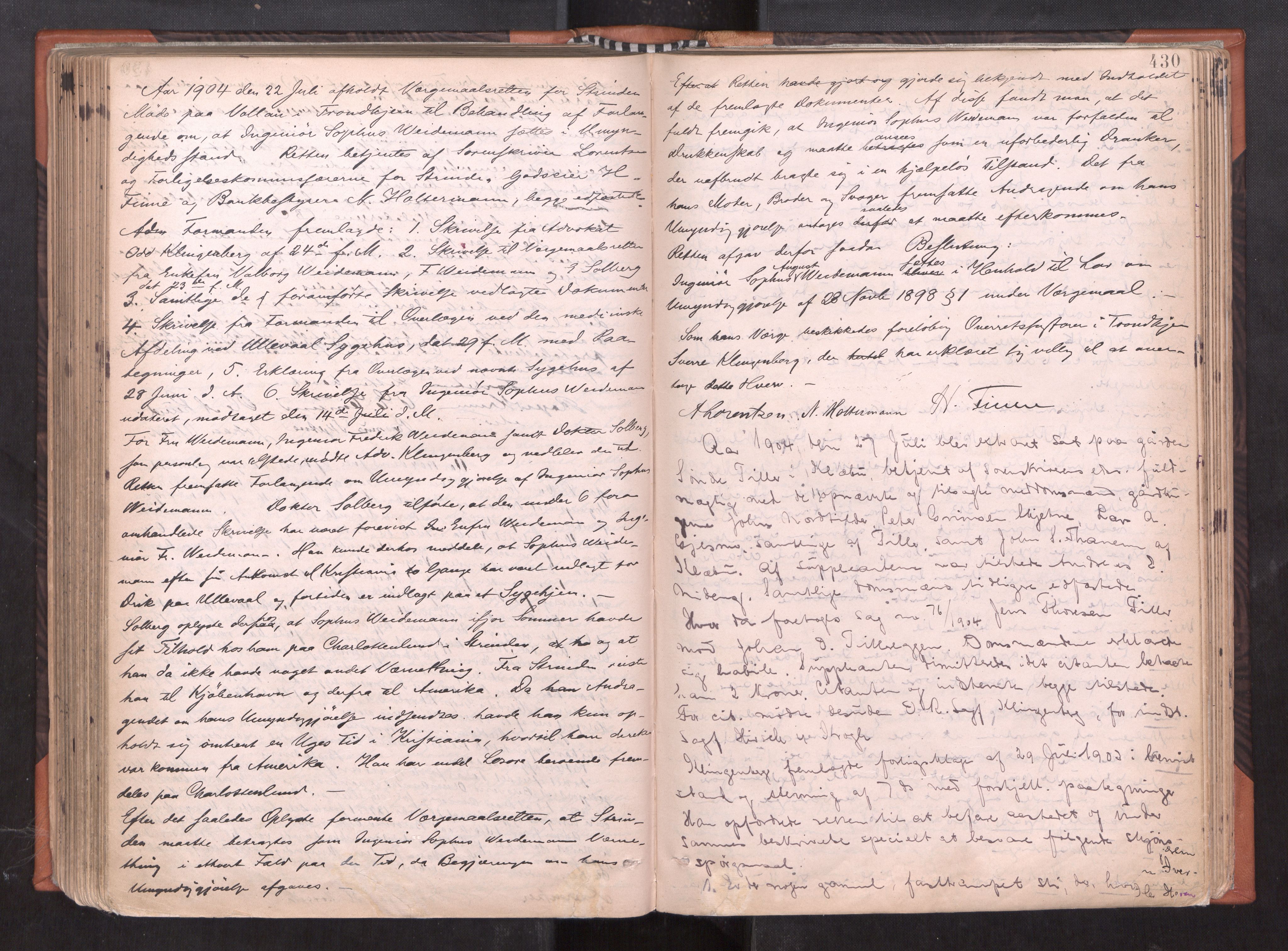Strinda og Selbu sorenskriveri, AV/SAT-A-0015/1/1B/L0017: Ekstrarettsprot. 15, 1887-1907, p. 429b-430a