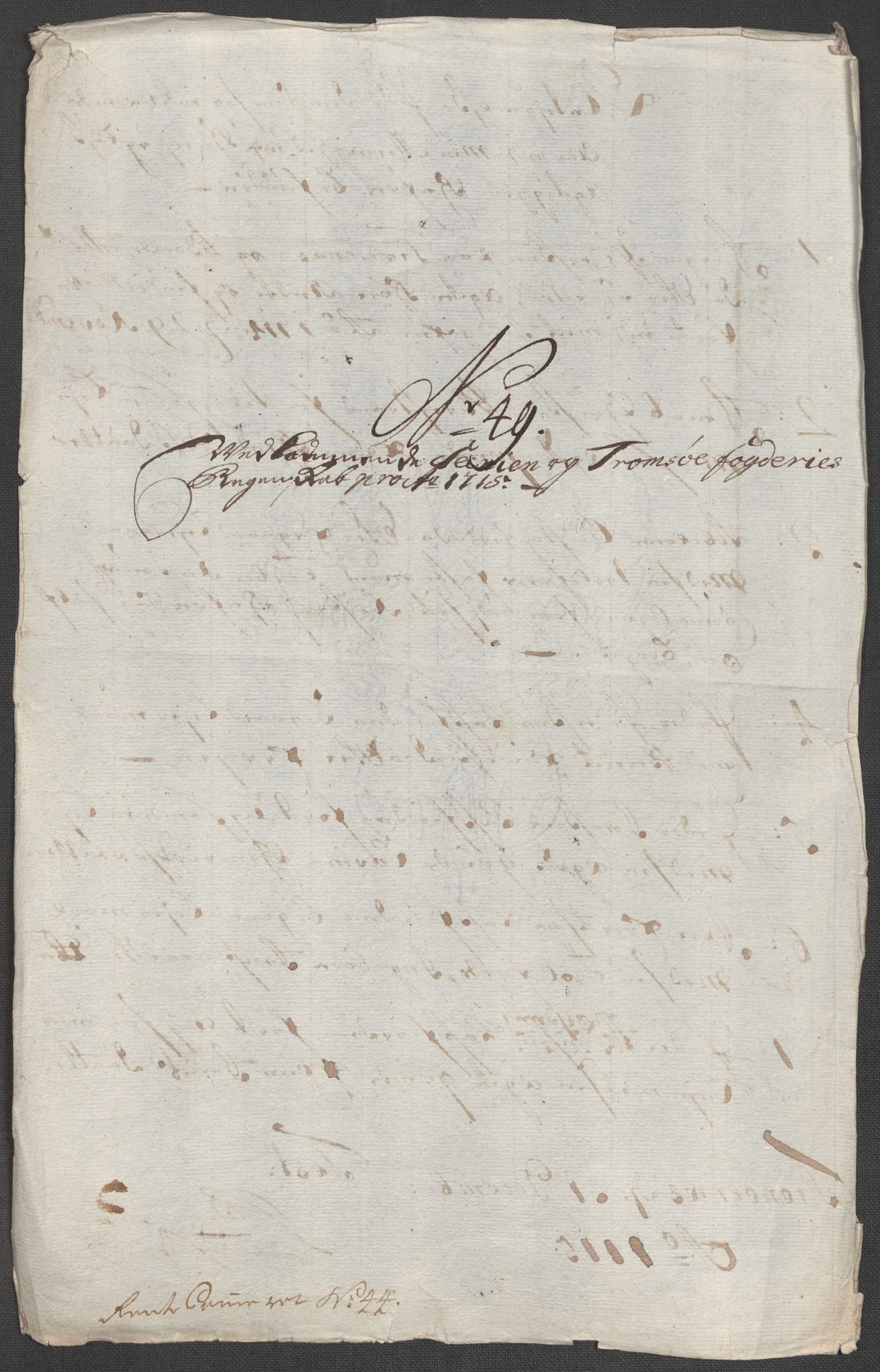 Rentekammeret inntil 1814, Reviderte regnskaper, Fogderegnskap, AV/RA-EA-4092/R68/L4761: Fogderegnskap Senja og Troms, 1715, p. 249