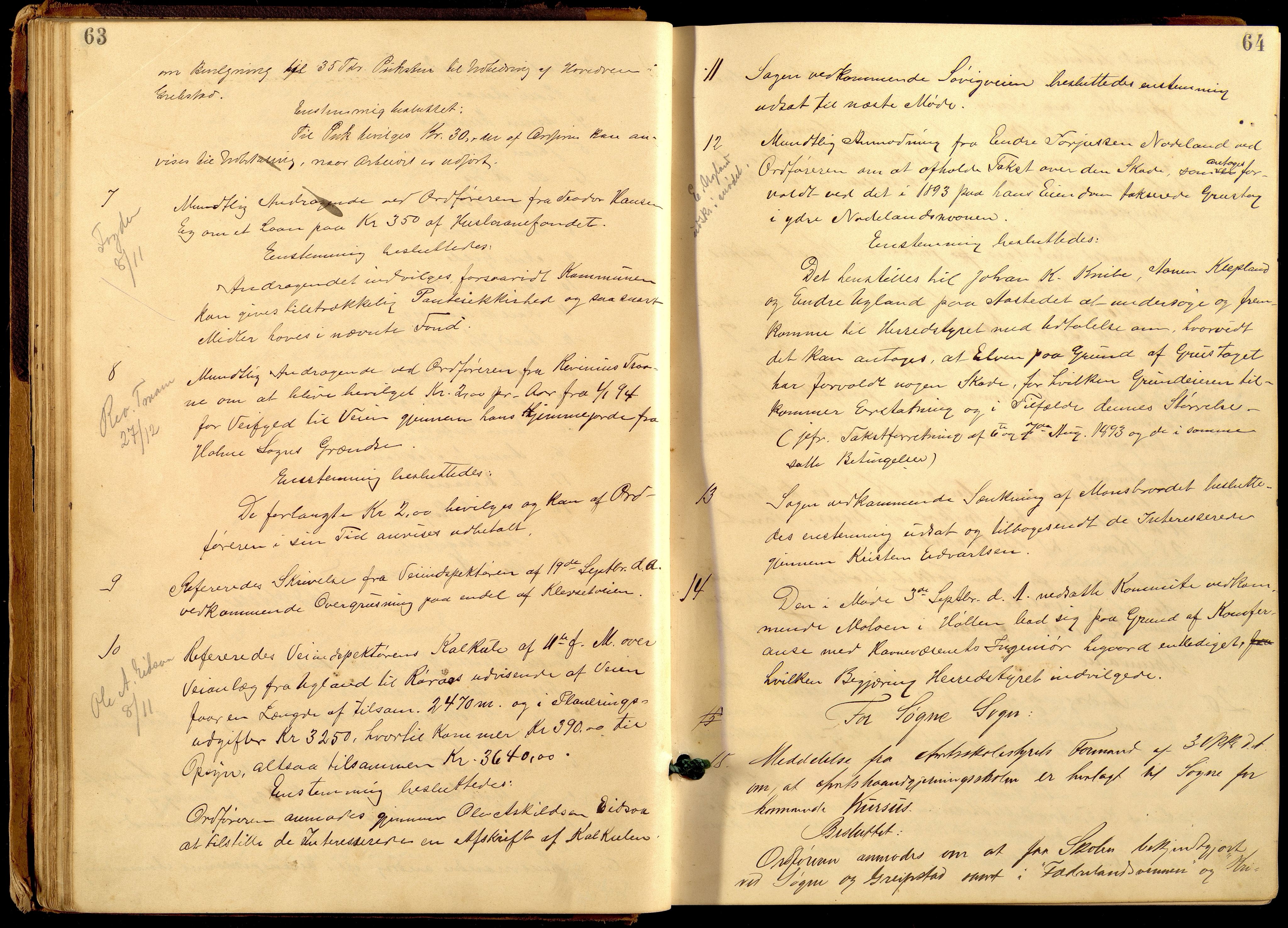 Søgne og Greipstad kommune - Formannskapet, ARKSOR/1018SG120/A/L0006: Møtebok (d), 1901-1909, p. 63-64