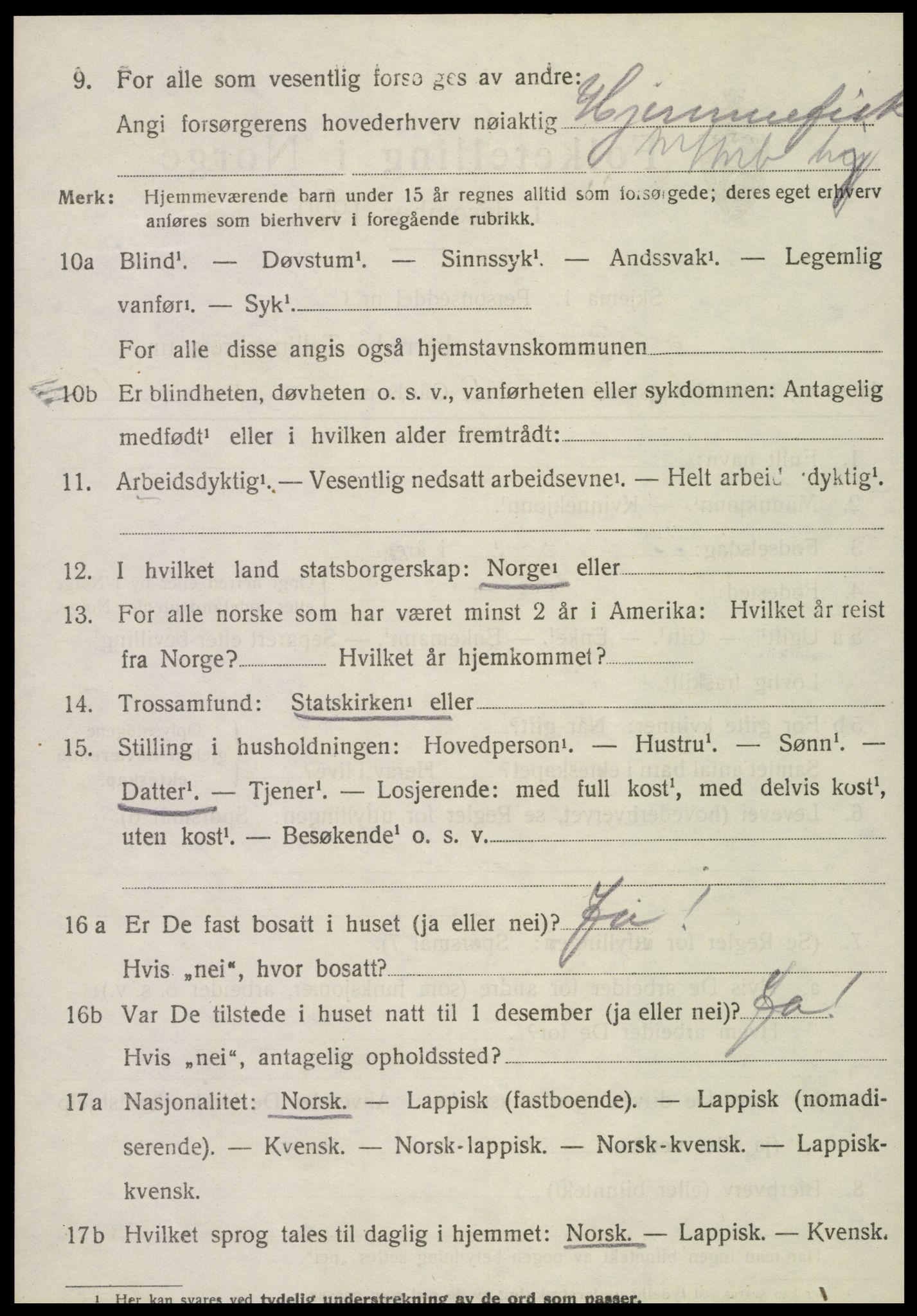 SAT, 1920 census for Nærøy, 1920, p. 2964