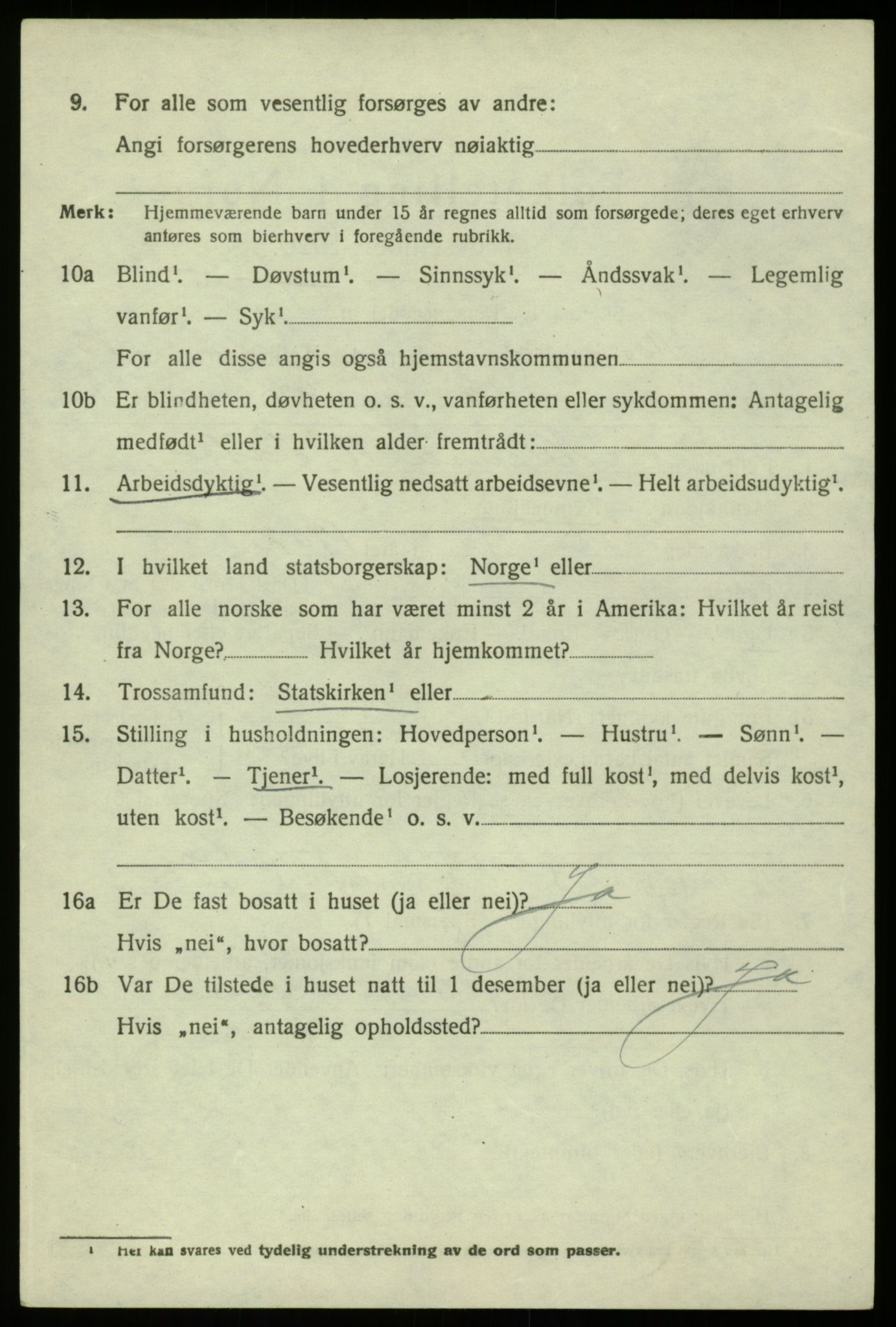 SAB, 1920 census for Hosanger, 1920, p. 5410