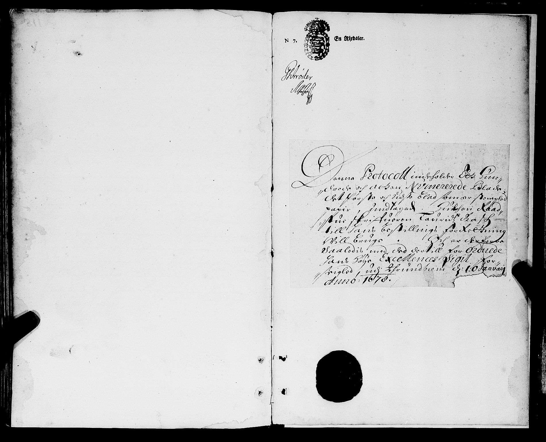 Trondheim magistrat, SAT/A-4372/A/Aa/L0001: Rådstueprotokoller, 1678-1679