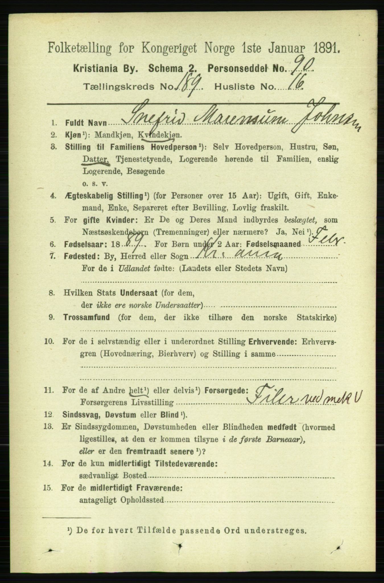 RA, 1891 census for 0301 Kristiania, 1891, p. 113821