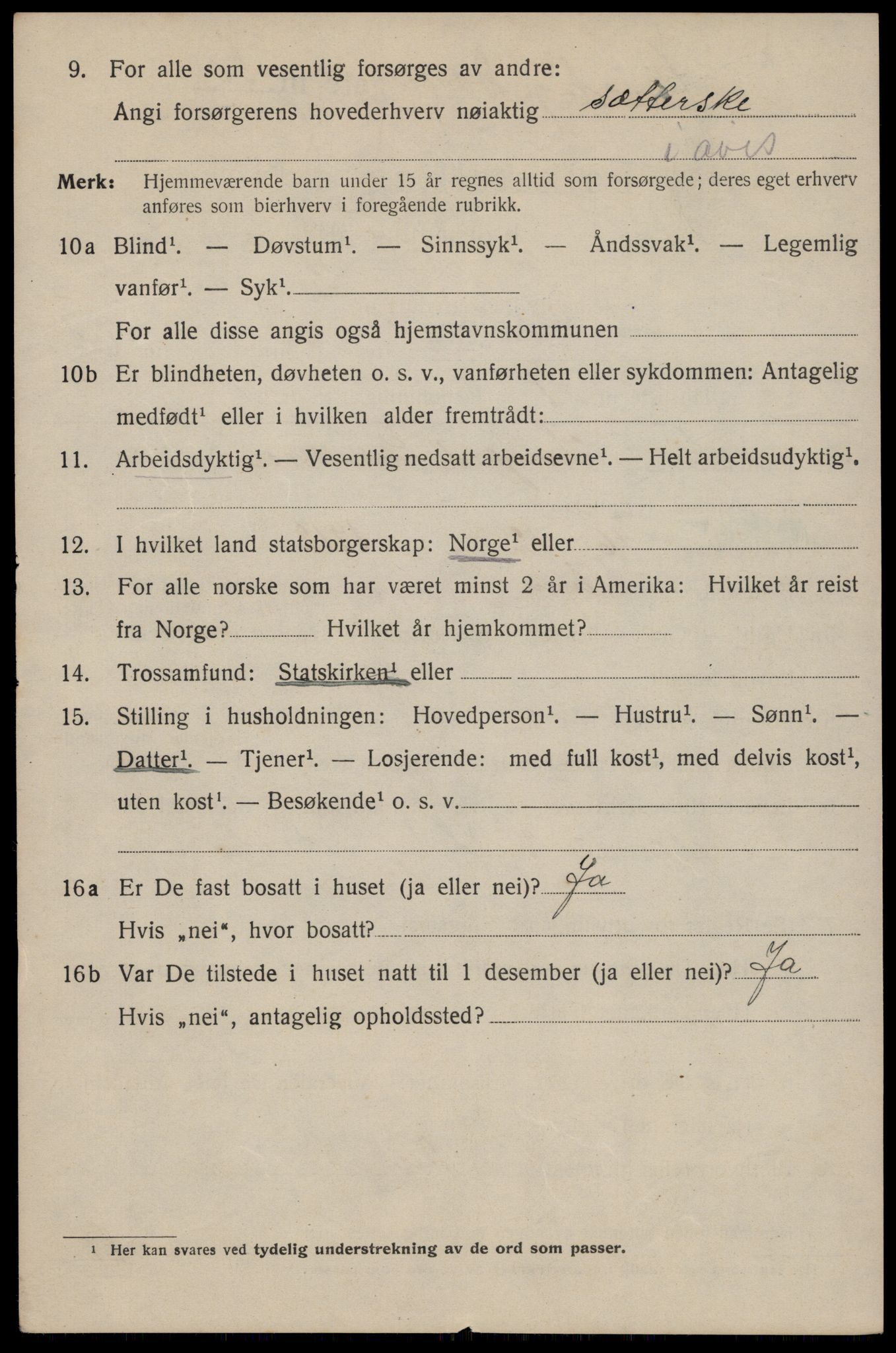 SAT, 1920 census for Trondheim, 1920, p. 122251