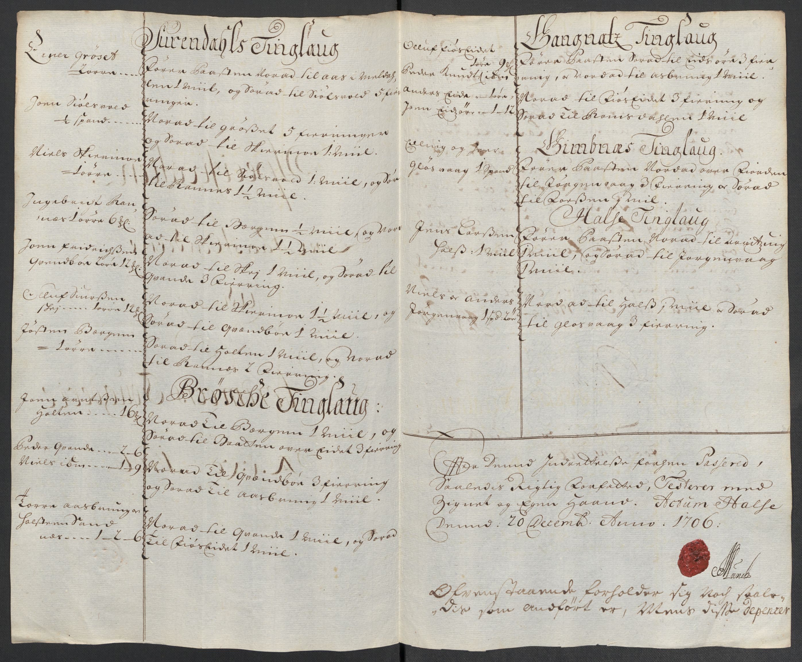 Rentekammeret inntil 1814, Reviderte regnskaper, Fogderegnskap, AV/RA-EA-4092/R56/L3742: Fogderegnskap Nordmøre, 1706-1707, p. 120