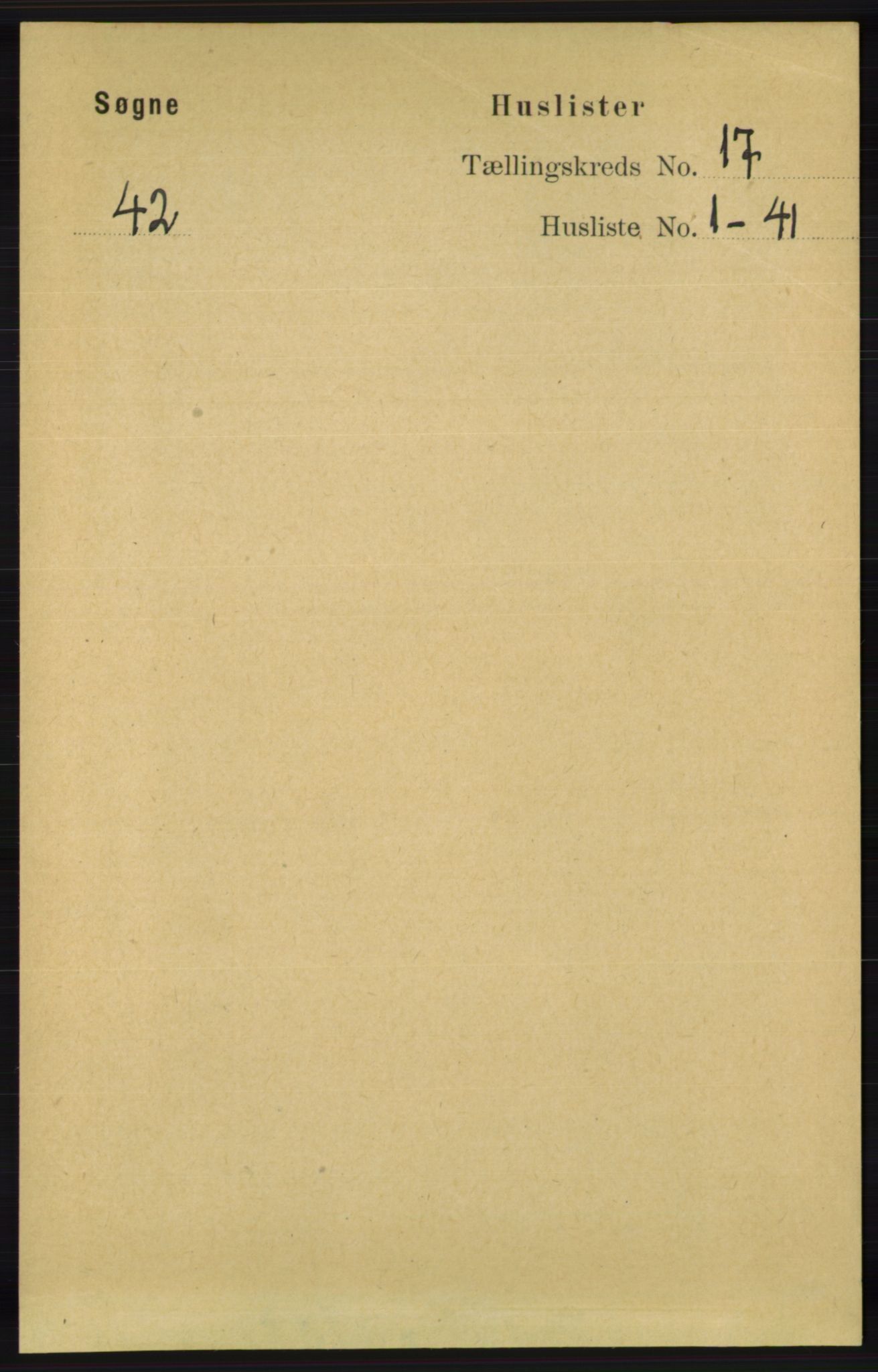 RA, 1891 census for 1018 Søgne, 1891, p. 4466