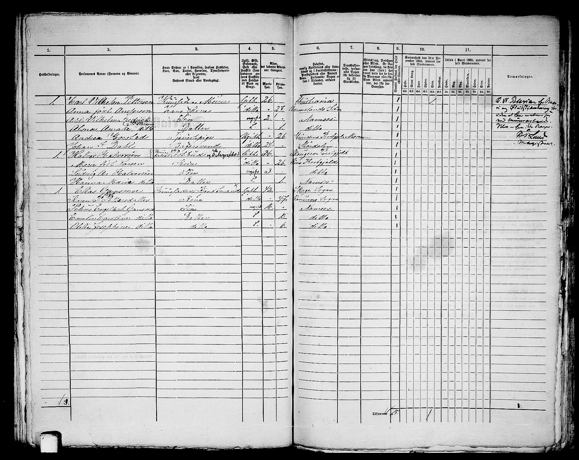 RA, 1865 census for Namsos/Namsos, 1865, p. 87