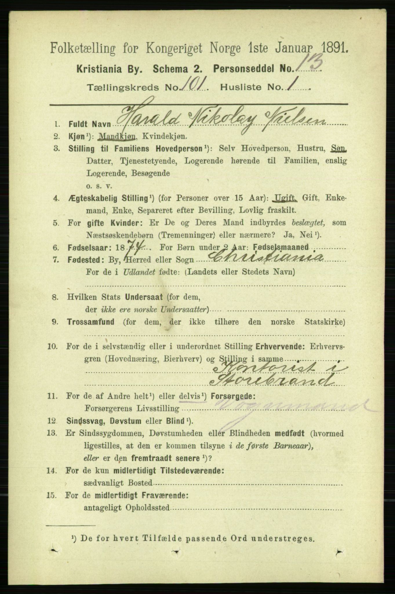 RA, 1891 census for 0301 Kristiania, 1891, p. 50018