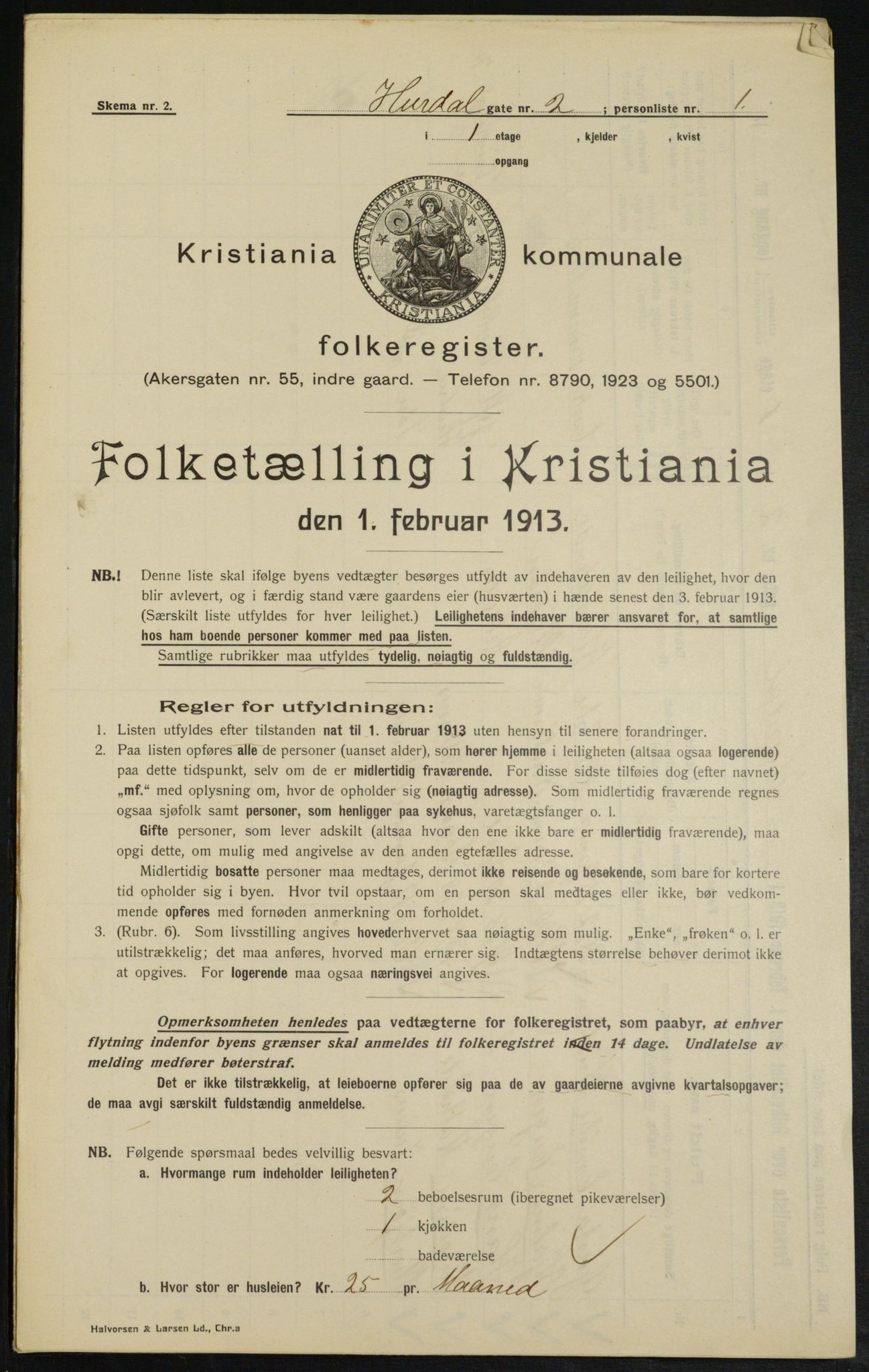 OBA, Municipal Census 1913 for Kristiania, 1913, p. 42068