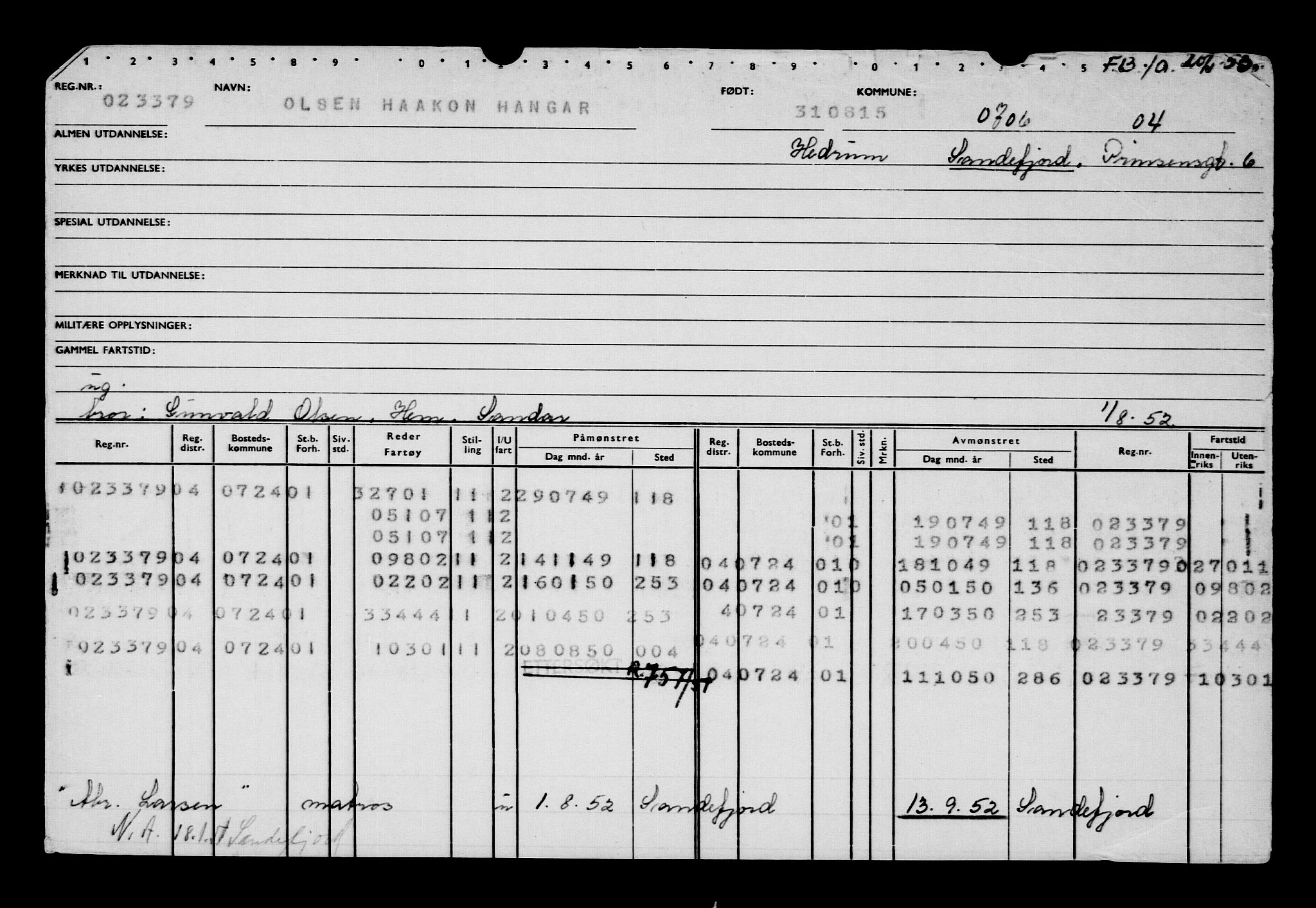 Direktoratet for sjømenn, AV/RA-S-3545/G/Gb/L0132: Hovedkort, 1915, p. 486