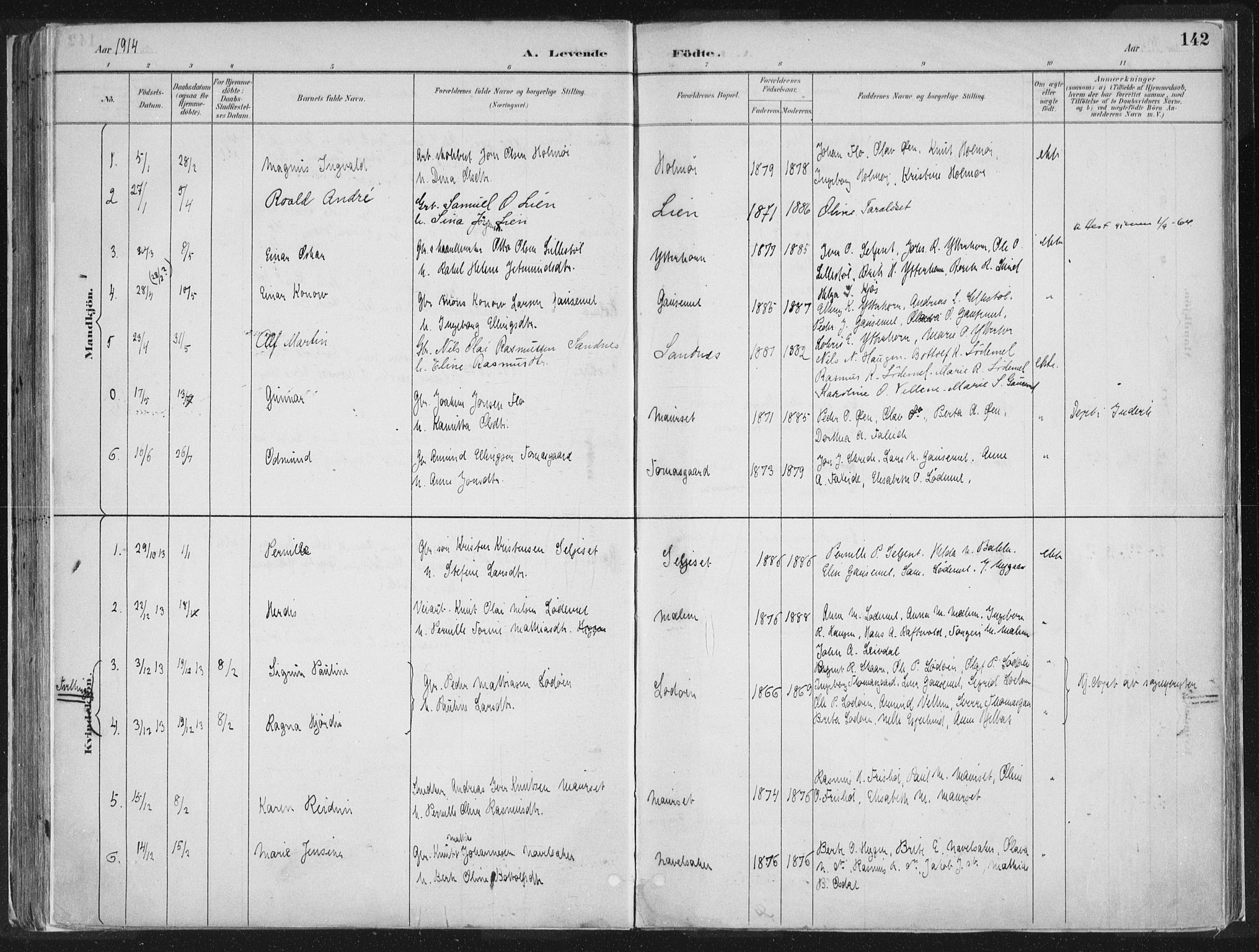 Hornindal sokneprestembete, SAB/A-82401/H/Haa/Haaa/L0003/0001: Parish register (official) no. A 3A, 1887-1917, p. 142