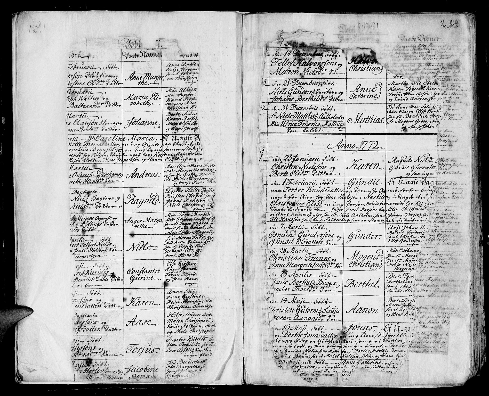 Arendal sokneprestkontor, Trefoldighet, SAK/1111-0040/F/Fa/L0002: Parish register (official) no. A 2, 1771-1815, p. 2