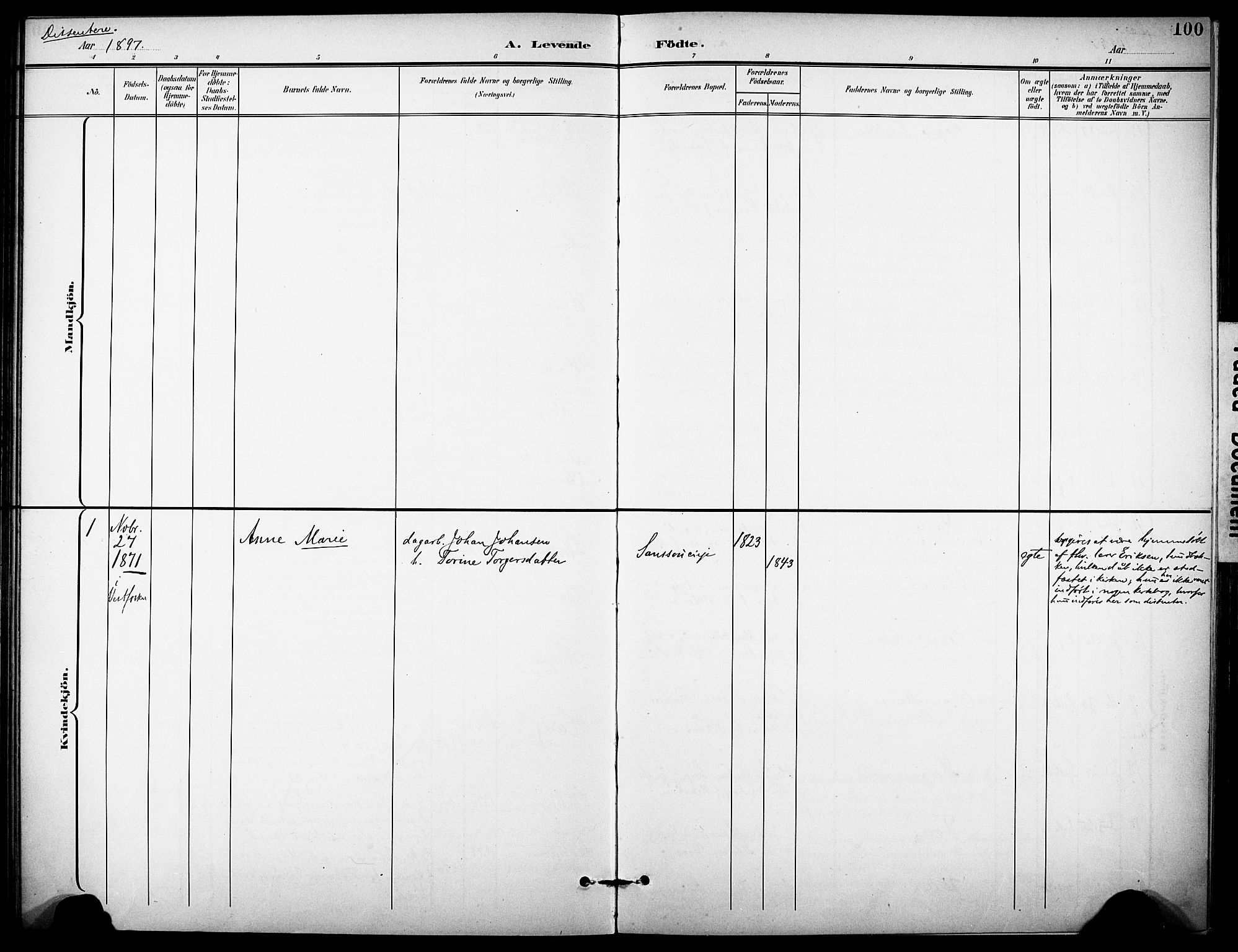 Eiker kirkebøker, SAKO/A-4/F/Fc/L0003: Parish register (official) no. III 3, 1897-1981, p. 100