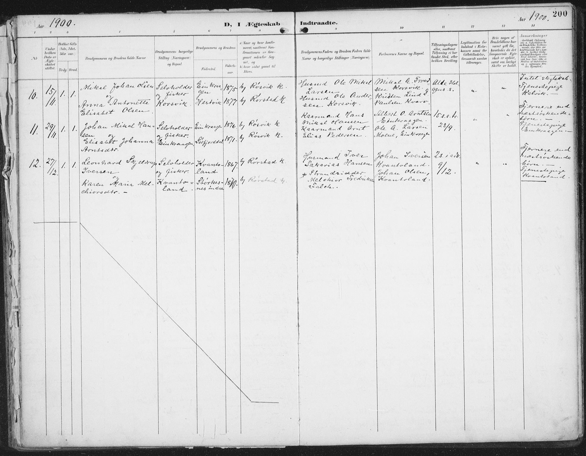 Ministerialprotokoller, klokkerbøker og fødselsregistre - Nordland, SAT/A-1459/854/L0779: Parish register (official) no. 854A02, 1892-1909, p. 200