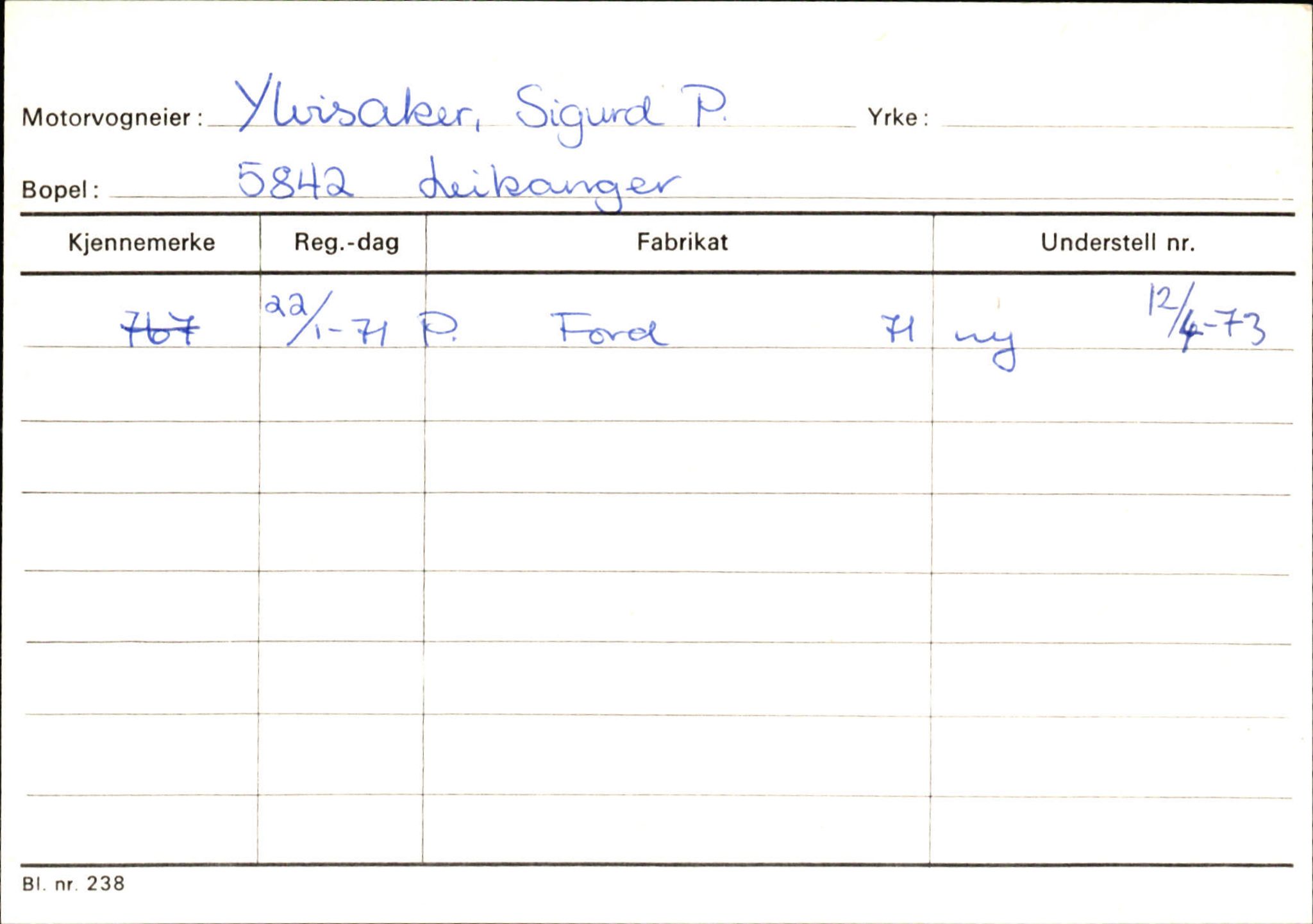 Statens vegvesen, Sogn og Fjordane vegkontor, SAB/A-5301/4/F/L0126: Eigarregister Fjaler M-Å. Leikanger A-Å, 1945-1975, p. 2431