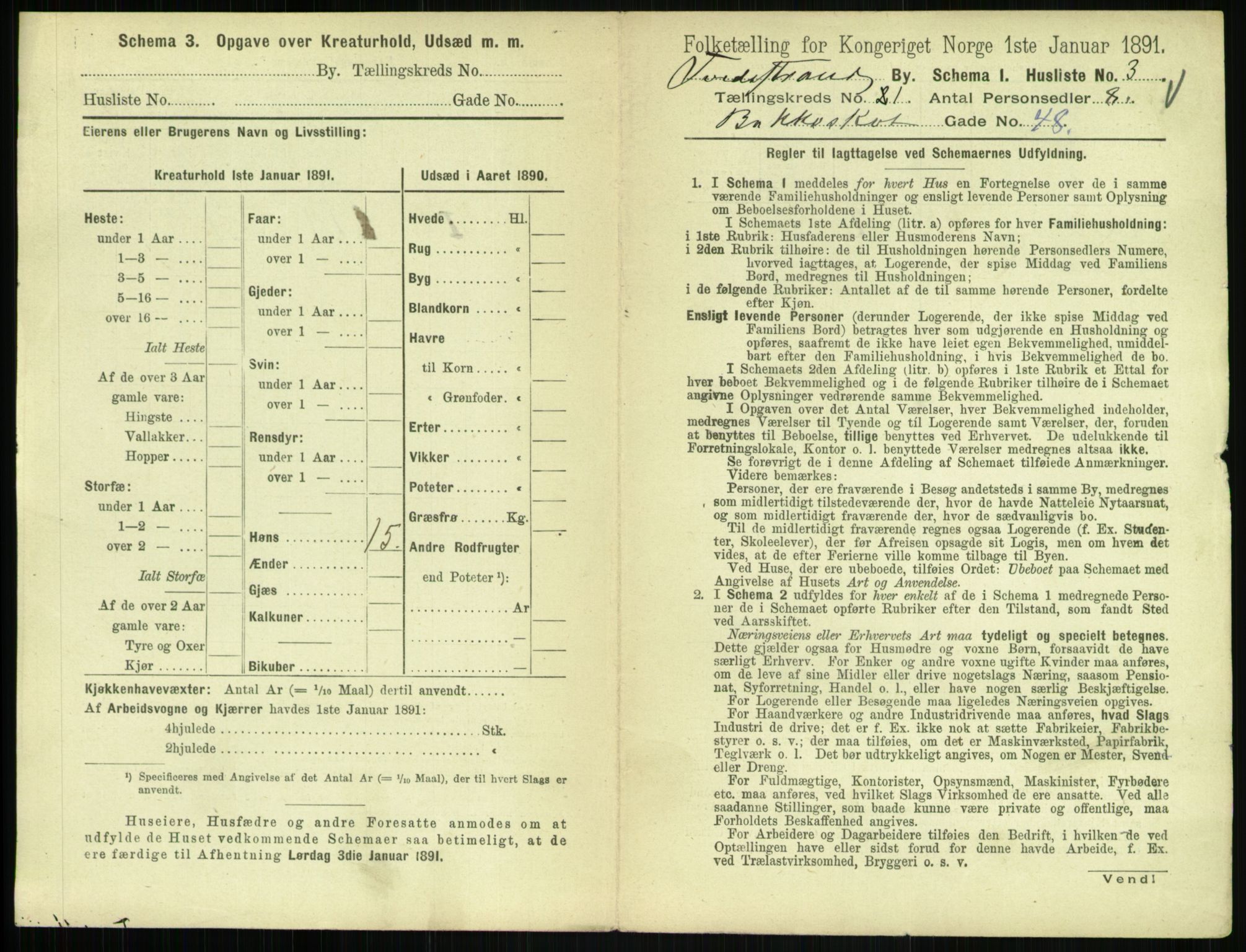 RA, 1891 census for 0902 Tvedestrand, 1891, p. 18