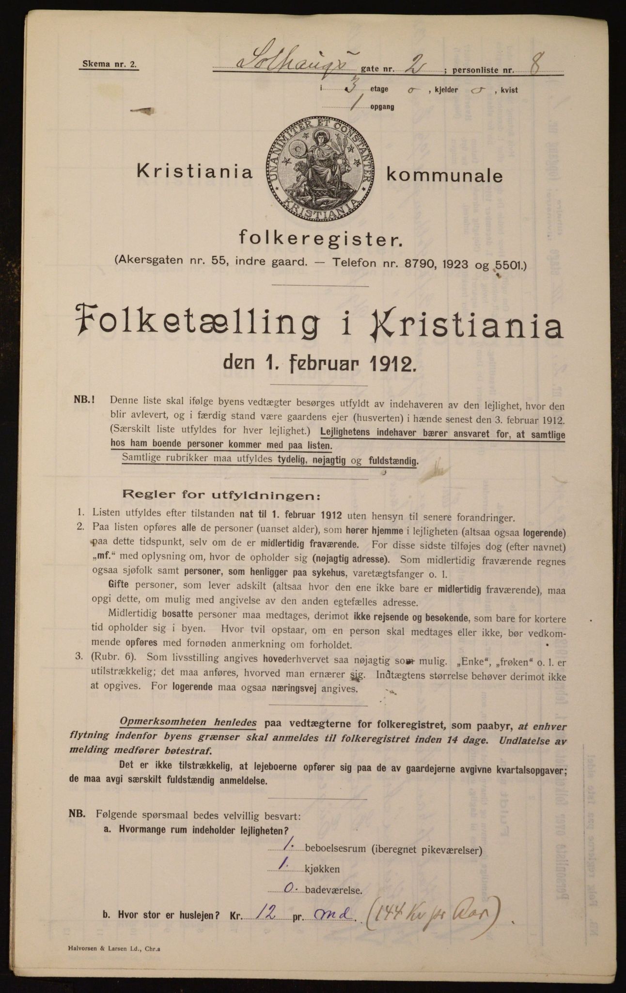 OBA, Municipal Census 1912 for Kristiania, 1912, p. 99703