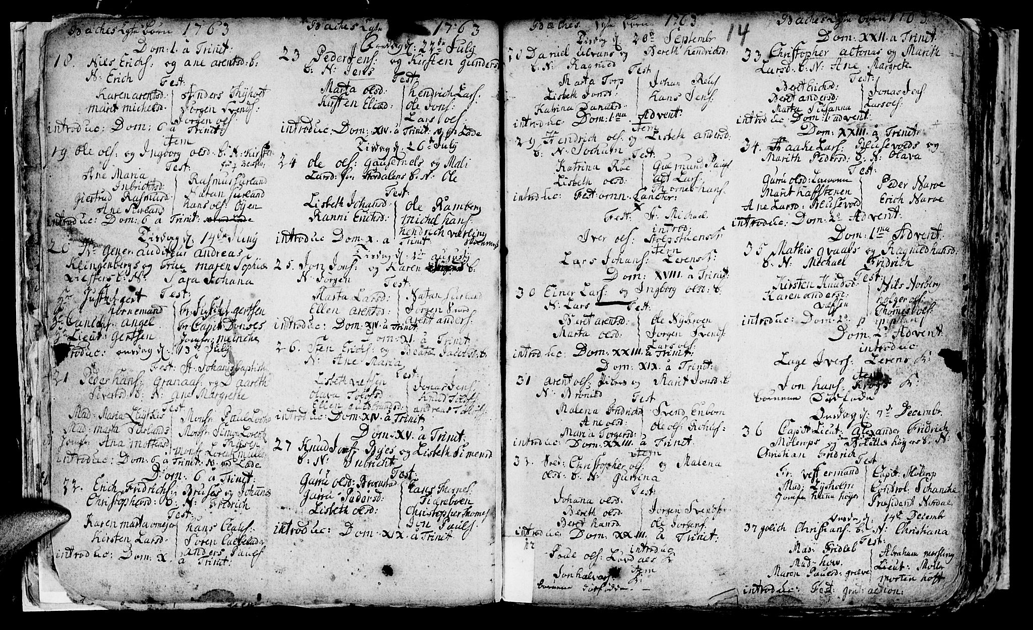 Ministerialprotokoller, klokkerbøker og fødselsregistre - Sør-Trøndelag, SAT/A-1456/604/L0218: Parish register (copy) no. 604C01, 1754-1819, p. 14