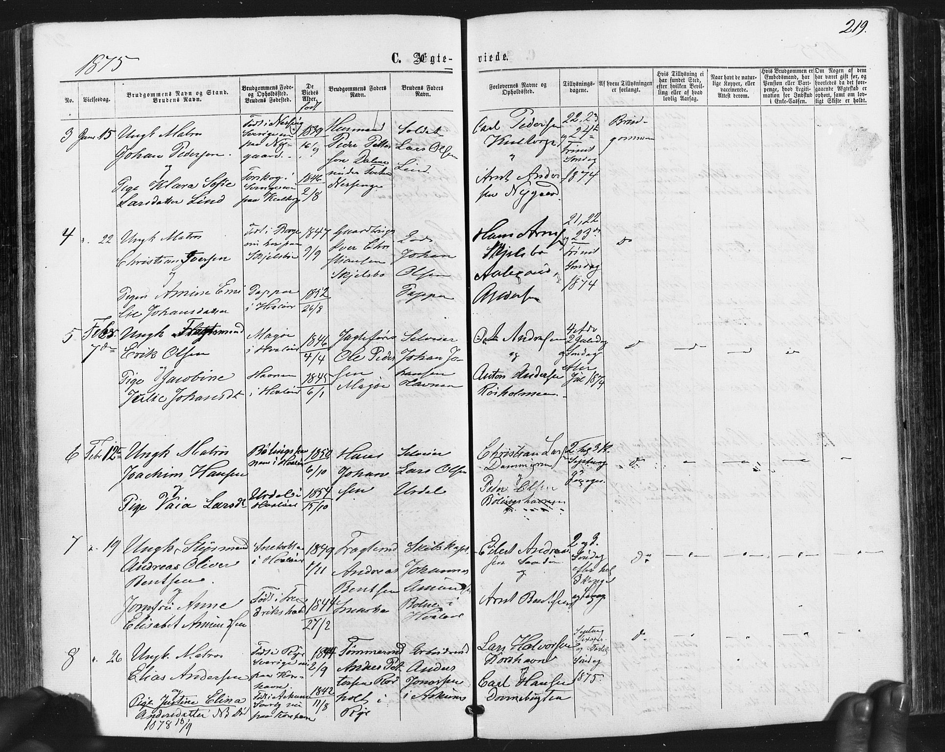 Hvaler prestekontor Kirkebøker, AV/SAO-A-2001/F/Fa/L0007: Parish register (official) no. I 7, 1864-1878, p. 219