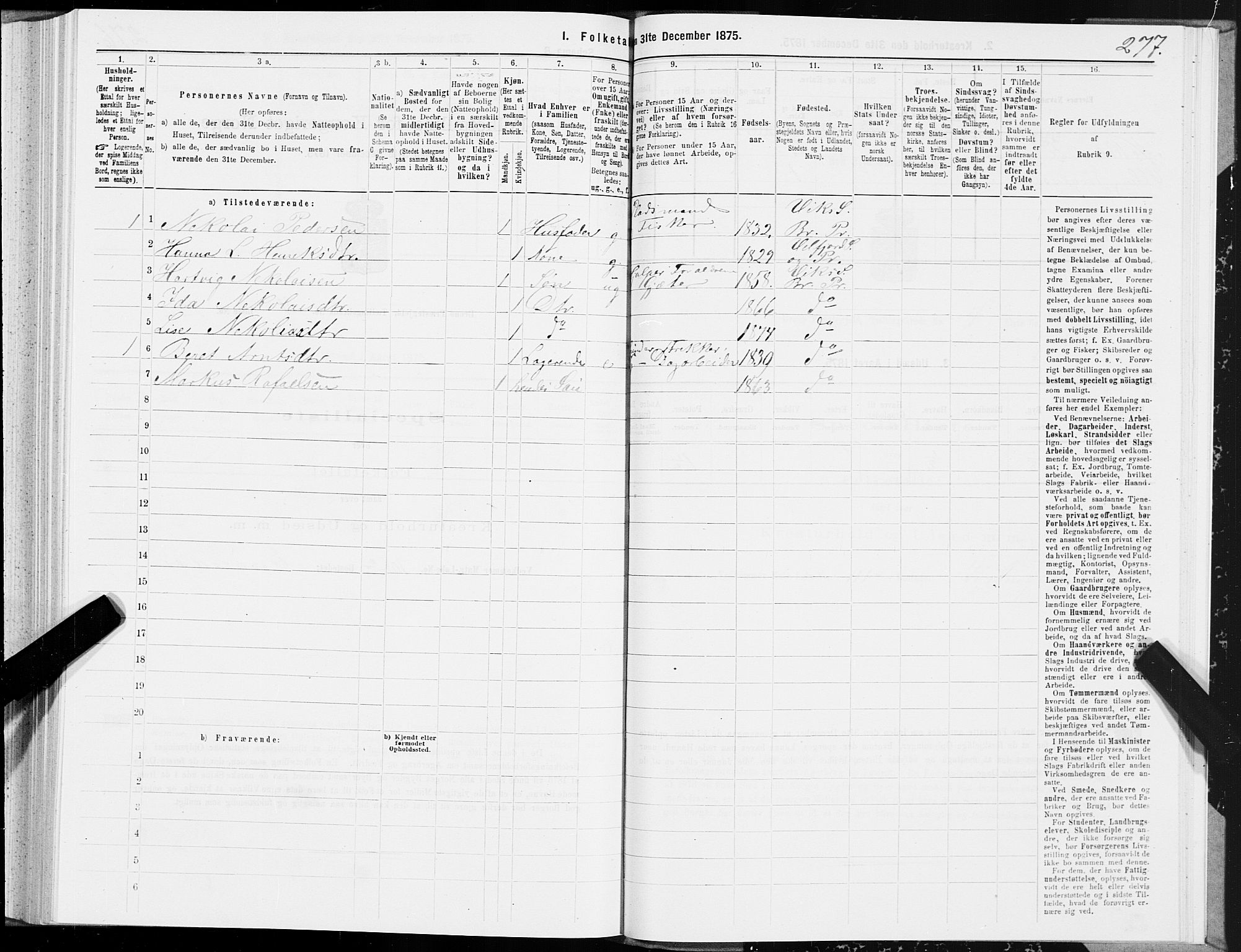 SAT, 1875 census for 1814P Brønnøy, 1875, p. 2277