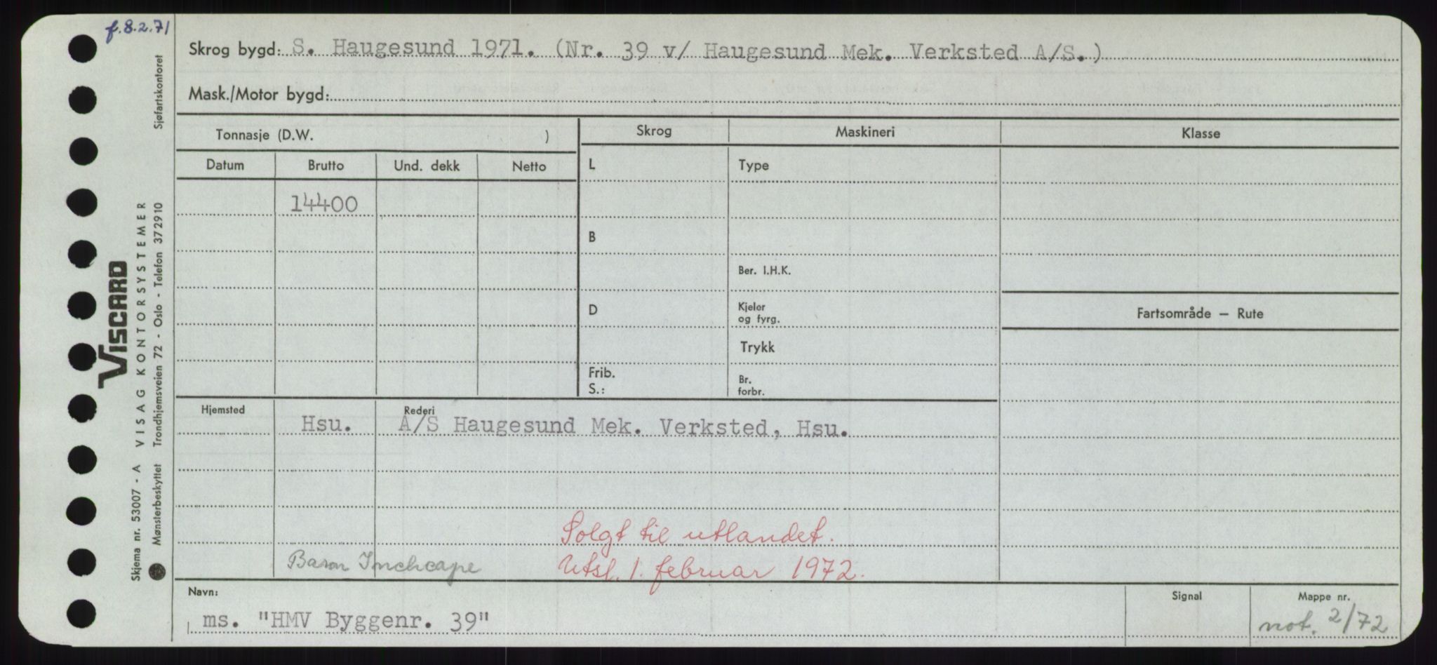 Sjøfartsdirektoratet med forløpere, Skipsmålingen, RA/S-1627/H/Hd/L0014: Fartøy, H-Havl, p. 19