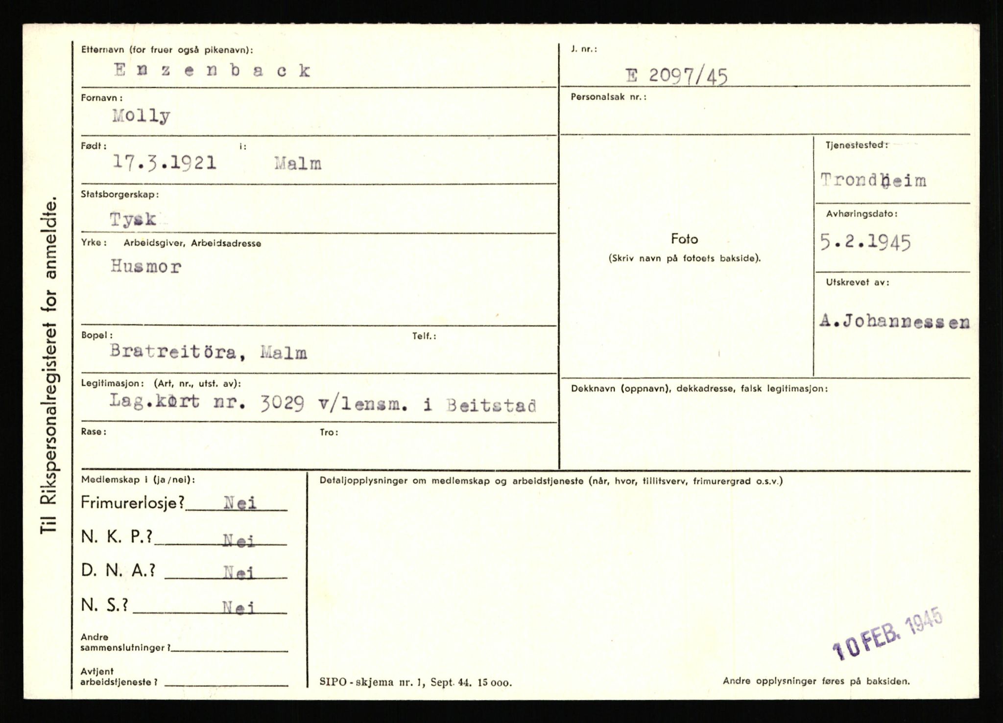 Statspolitiet - Hovedkontoret / Osloavdelingen, AV/RA-S-1329/C/Ca/L0004: Eid - funn av gjenstander	, 1943-1945, p. 1436