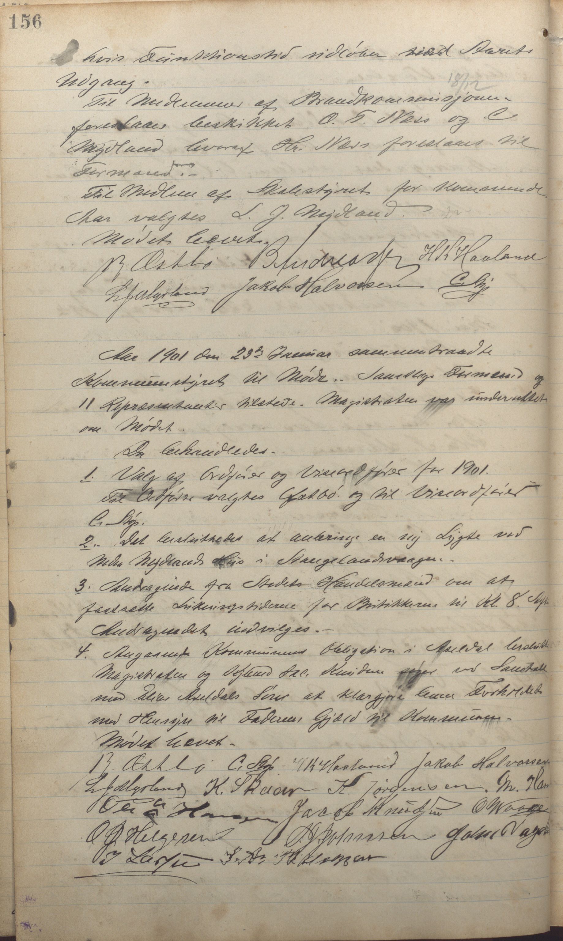 Kopervik Kommune - Formannskapet og Bystyret, IKAR/K-102468/A/Aa/L0003: Møtebok, 1894-1912, p. 156