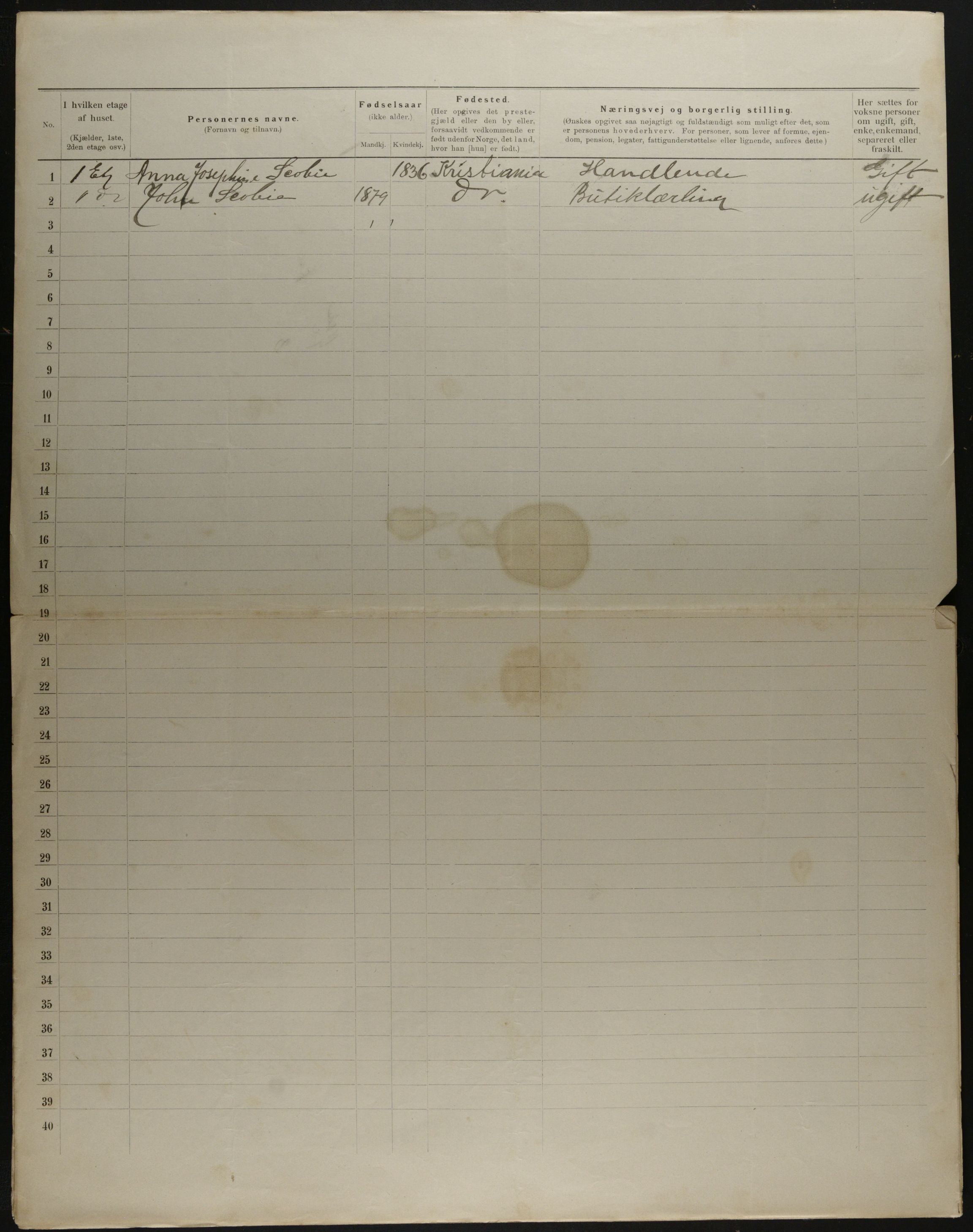 OBA, Municipal Census 1901 for Kristiania, 1901, p. 13281