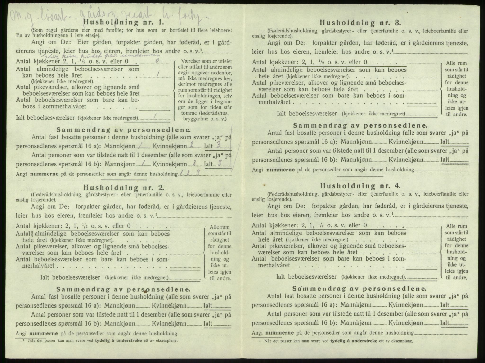 SAB, 1920 census for Gaular, 1920, p. 260