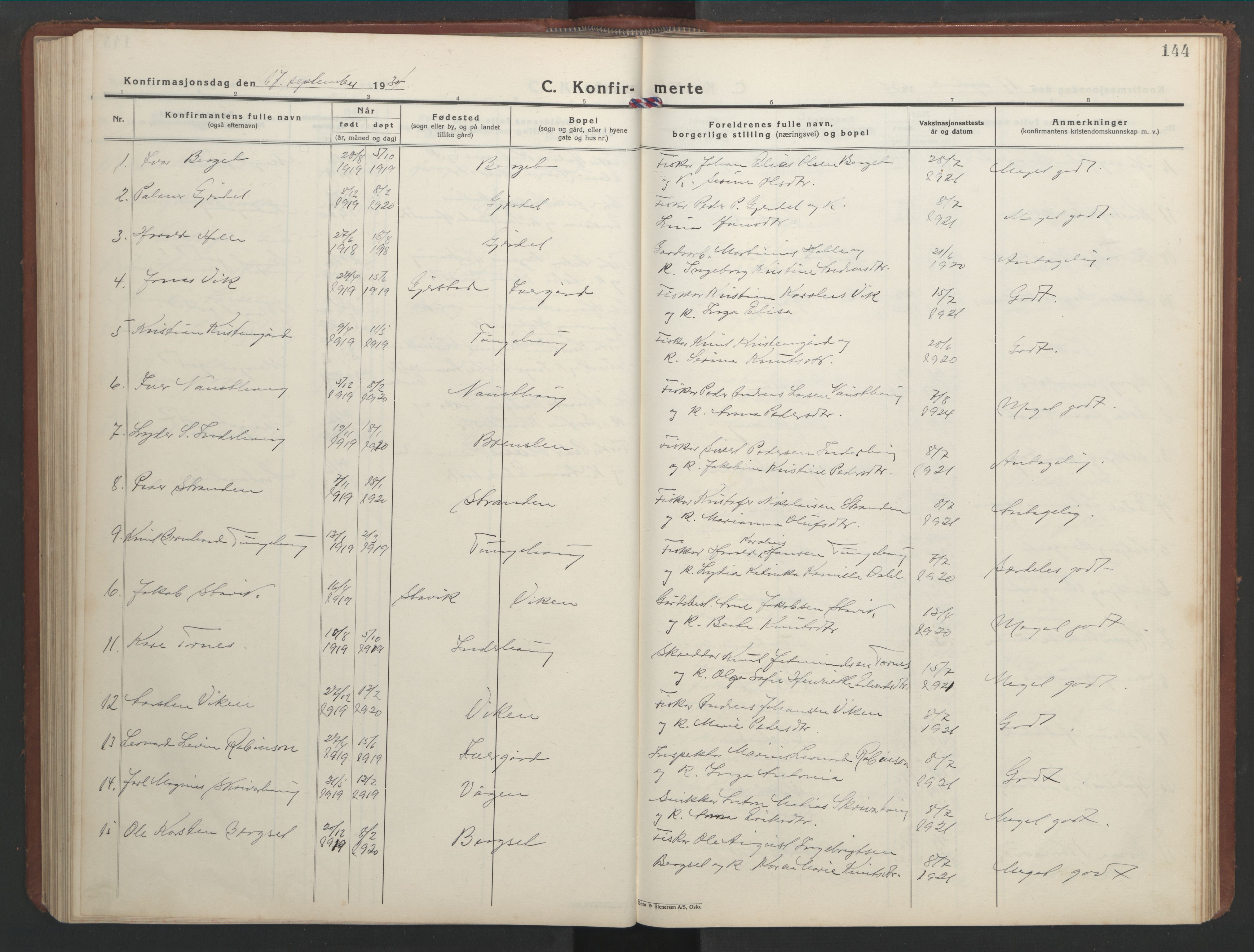 Ministerialprotokoller, klokkerbøker og fødselsregistre - Møre og Romsdal, AV/SAT-A-1454/566/L0775: Parish register (copy) no. 566C04, 1930-1946, p. 144