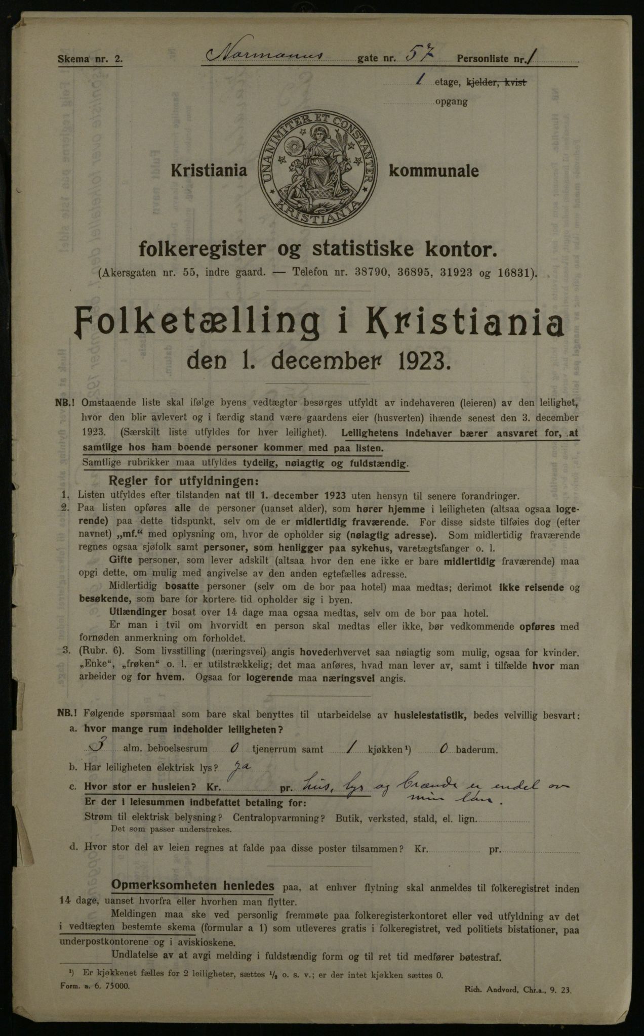 OBA, Municipal Census 1923 for Kristiania, 1923, p. 81201