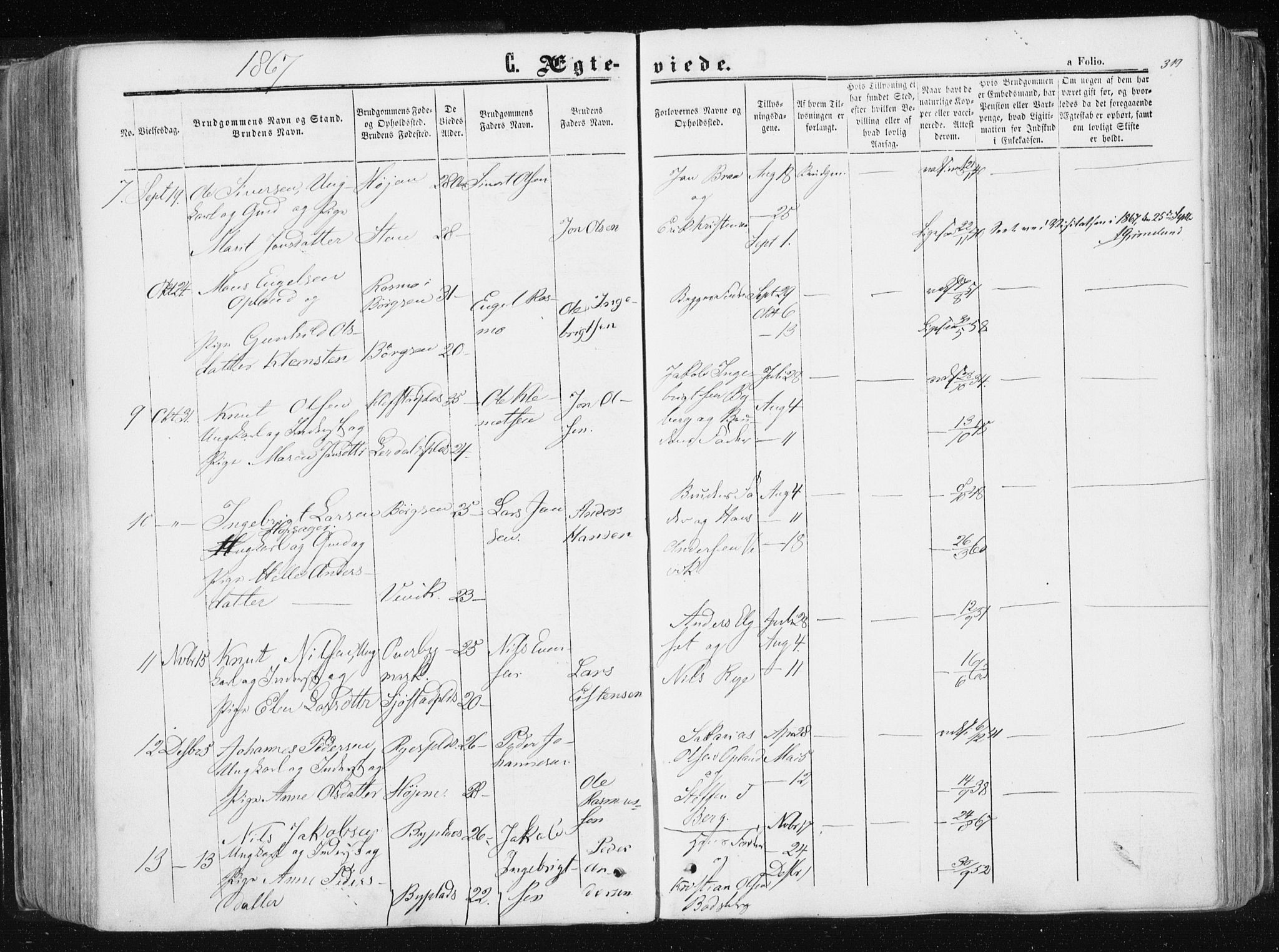 Ministerialprotokoller, klokkerbøker og fødselsregistre - Sør-Trøndelag, SAT/A-1456/612/L0377: Parish register (official) no. 612A09, 1859-1877, p. 319