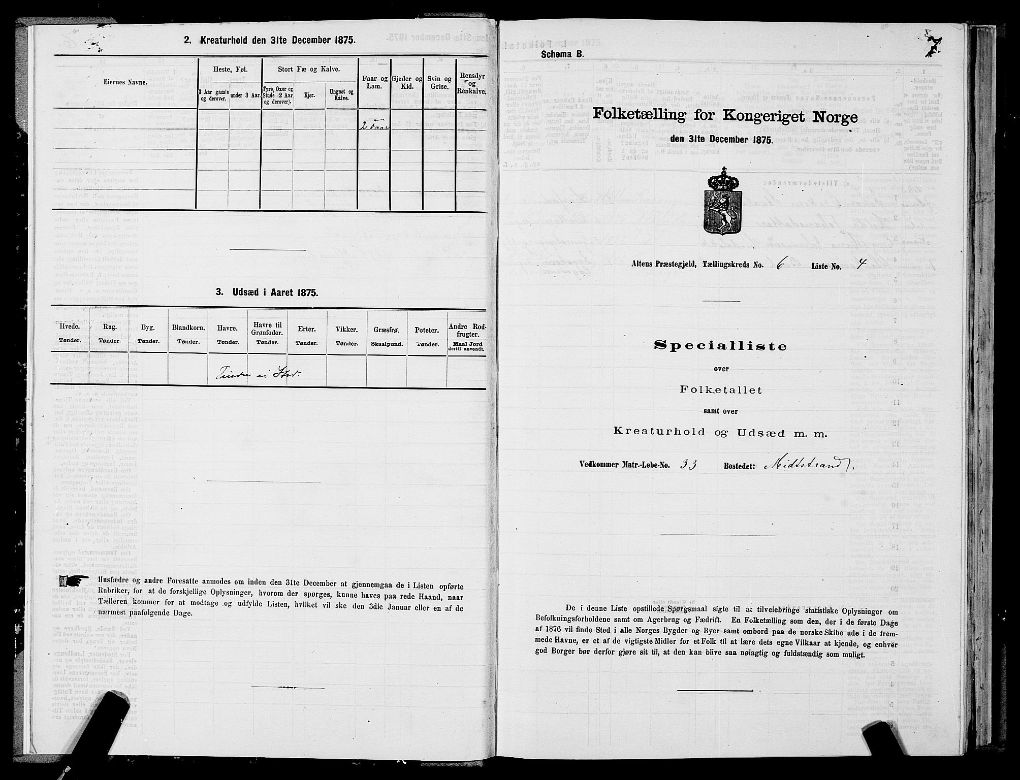 SATØ, 1875 census for 2012P Alta, 1875, p. 3007