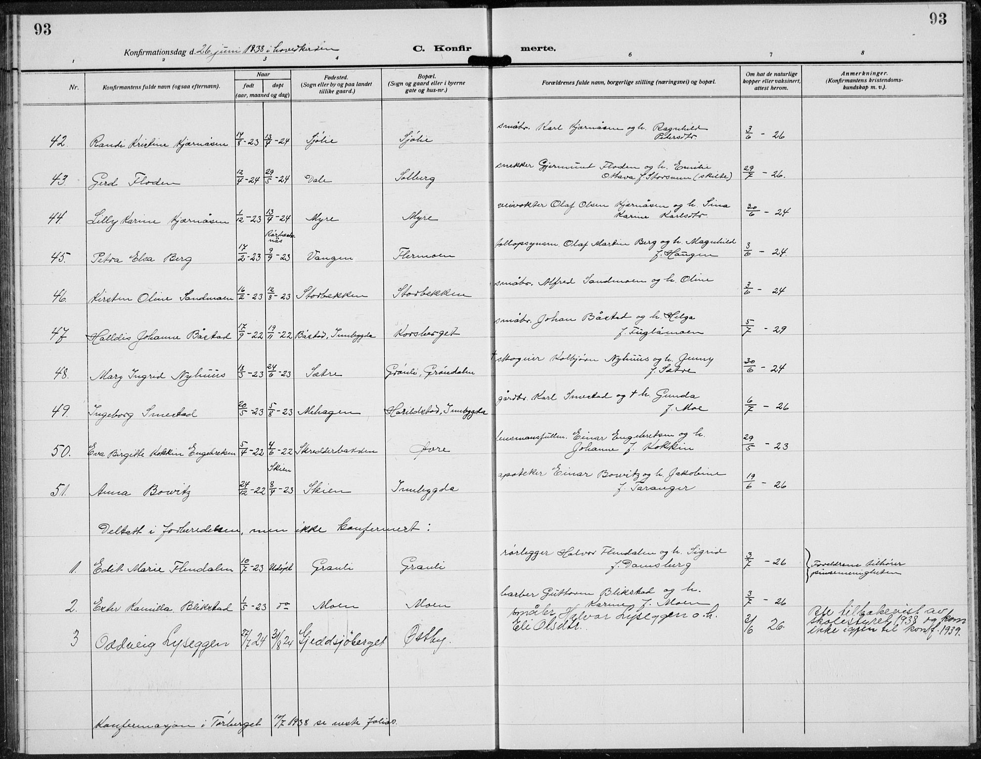 Trysil prestekontor, AV/SAH-PREST-046/H/Ha/Hab/L0010: Parish register (copy) no. 10, 1917-1937, p. 93