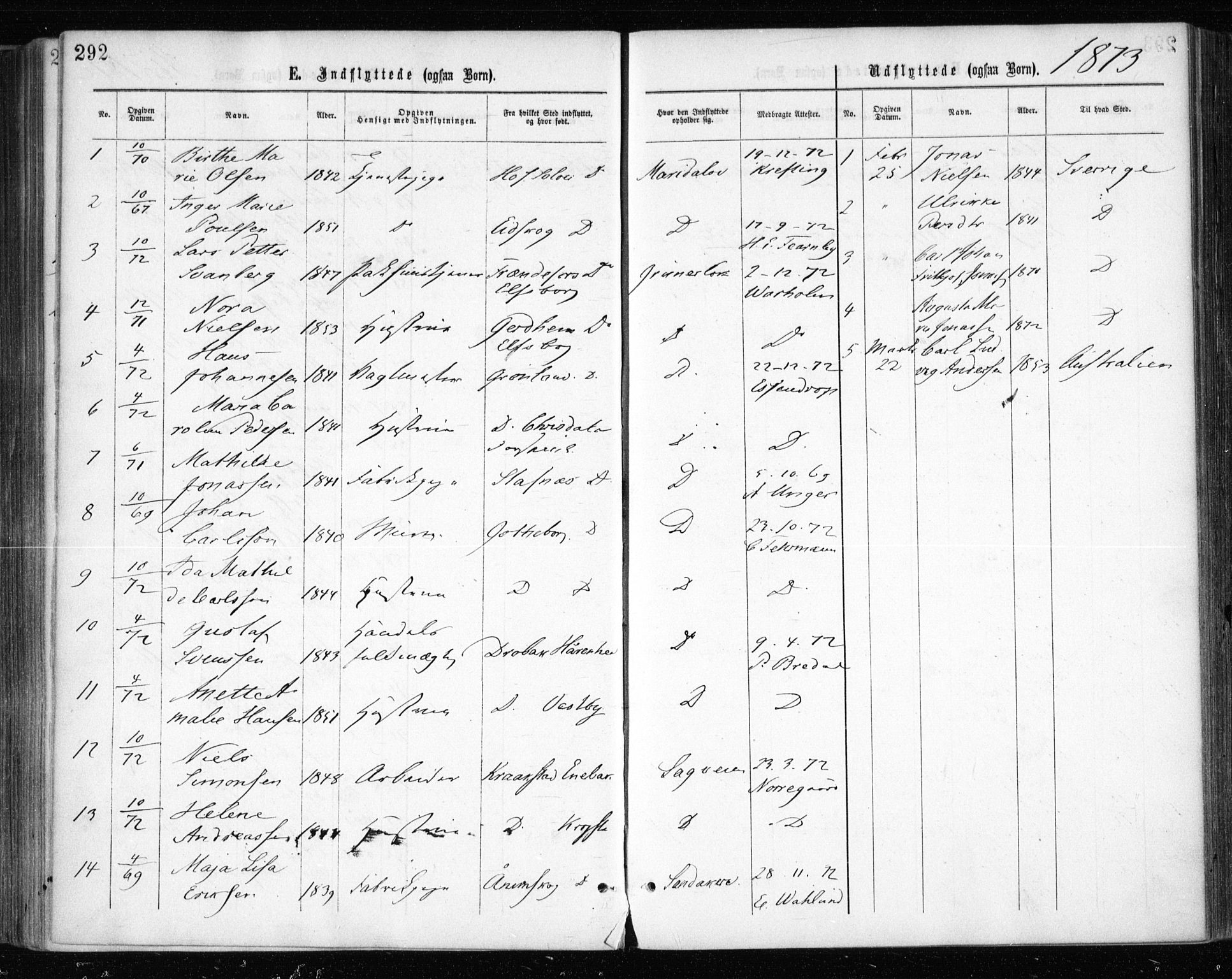 Gamle Aker prestekontor Kirkebøker, SAO/A-10617a/F/L0003: Parish register (official) no. 3, 1865-1873, p. 292