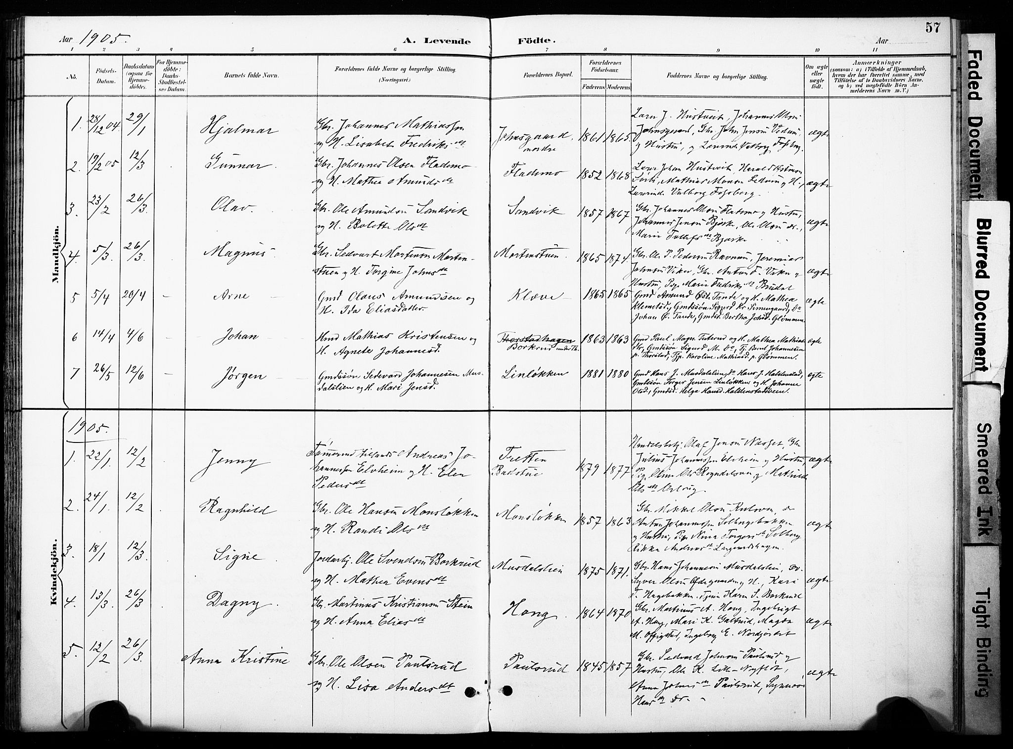Øyer prestekontor, SAH/PREST-084/H/Ha/Haa/L0011: Parish register (official) no. 11, 1894-1905, p. 57