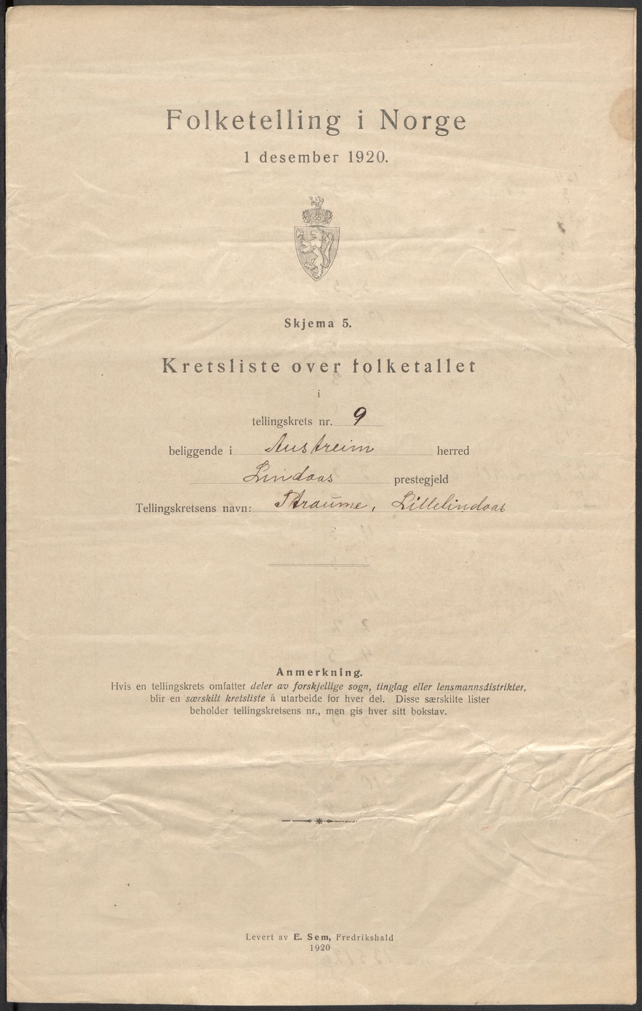 SAB, 1920 census for Austrheim, 1920, p. 29