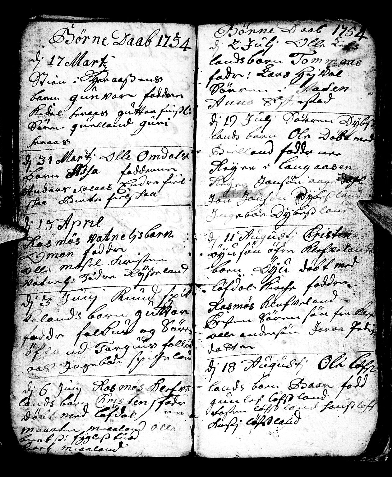 Bjelland sokneprestkontor, SAK/1111-0005/F/Fb/Fbb/L0001: Parish register (copy) no. B 1, 1732-1782, p. 43