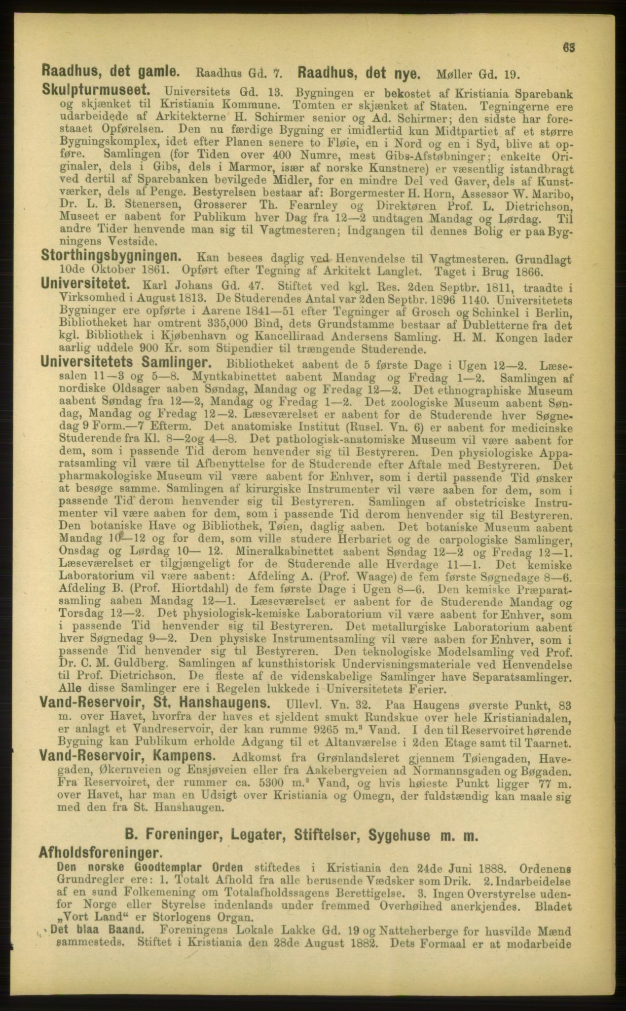 Kristiania/Oslo adressebok, PUBL/-, 1898, p. 63
