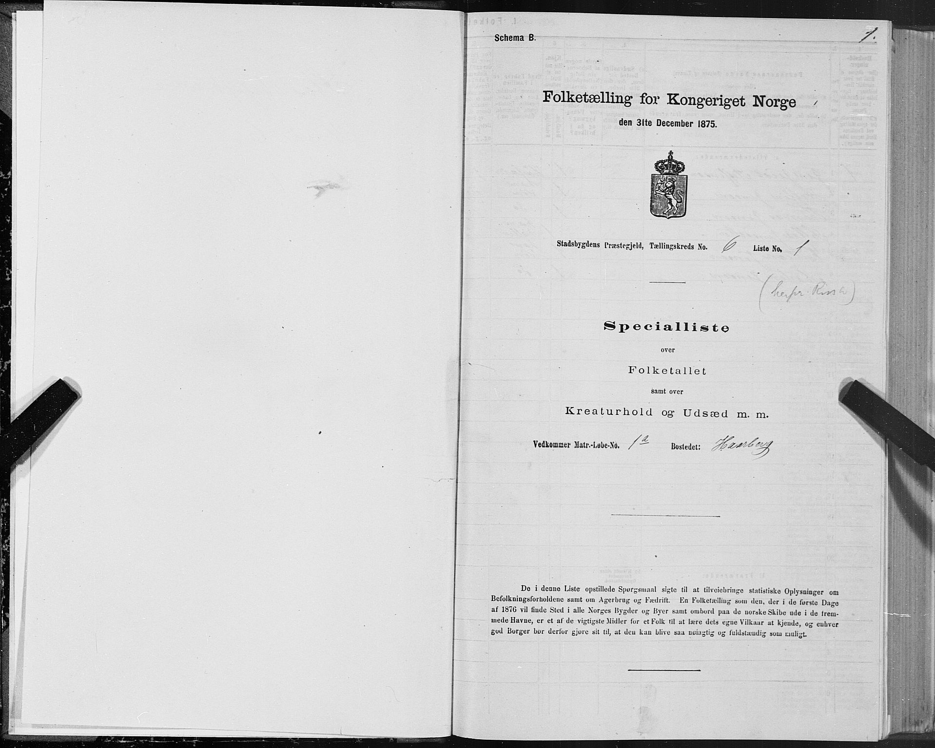 SAT, 1875 census for 1625P Stadsbygd, 1875, p. 4001