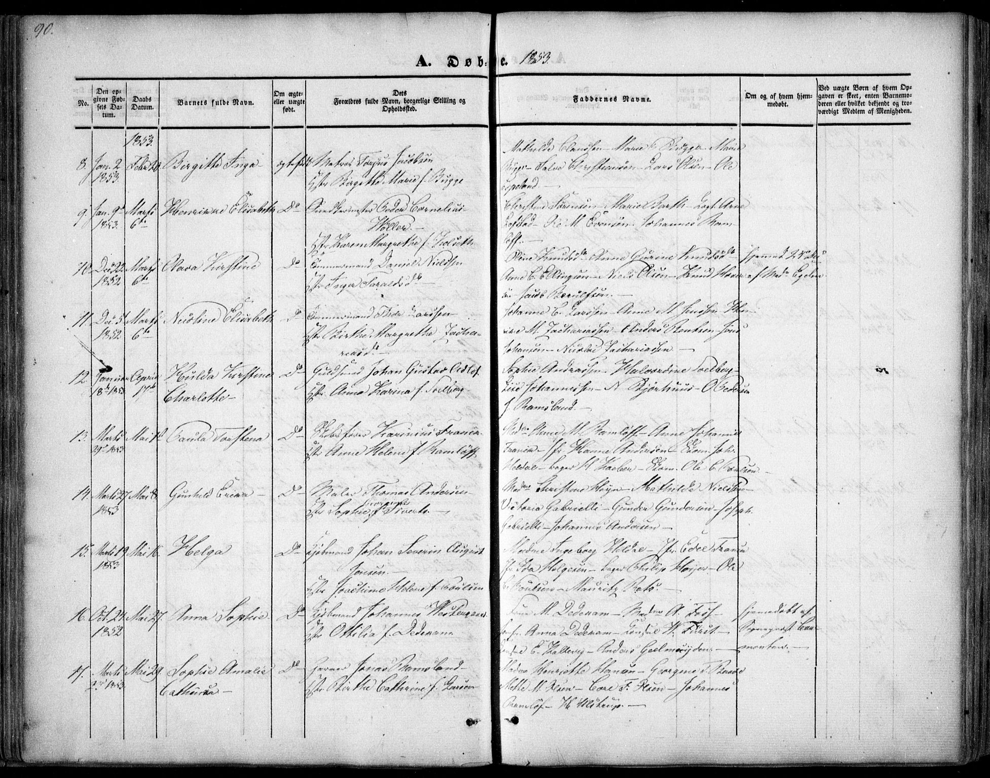 Arendal sokneprestkontor, Trefoldighet, AV/SAK-1111-0040/F/Fa/L0005: Parish register (official) no. A 5, 1838-1854, p. 90