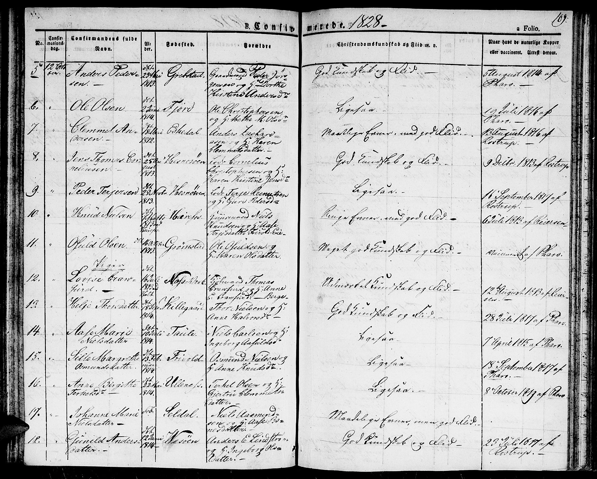 Fjære sokneprestkontor, AV/SAK-1111-0011/F/Fa/L0002: Parish register (official) no. A 2, 1827-1839, p. 109