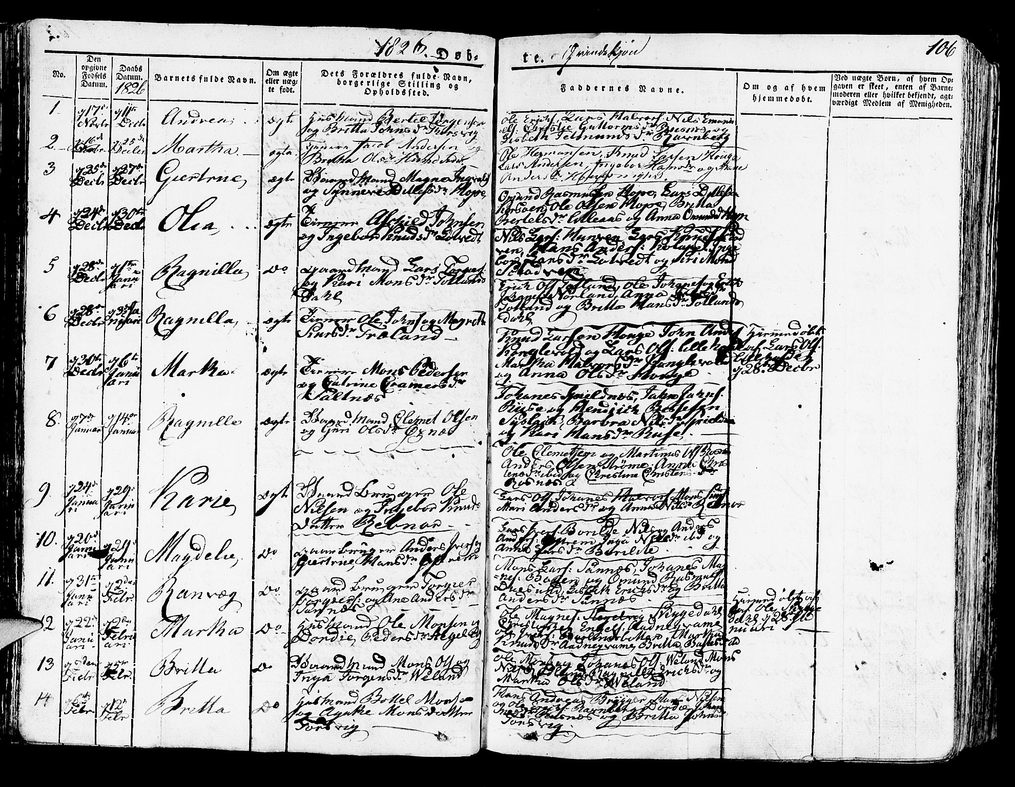 Lindås Sokneprestembete, SAB/A-76701/H/Haa: Parish register (official) no. A 8, 1823-1836, p. 106