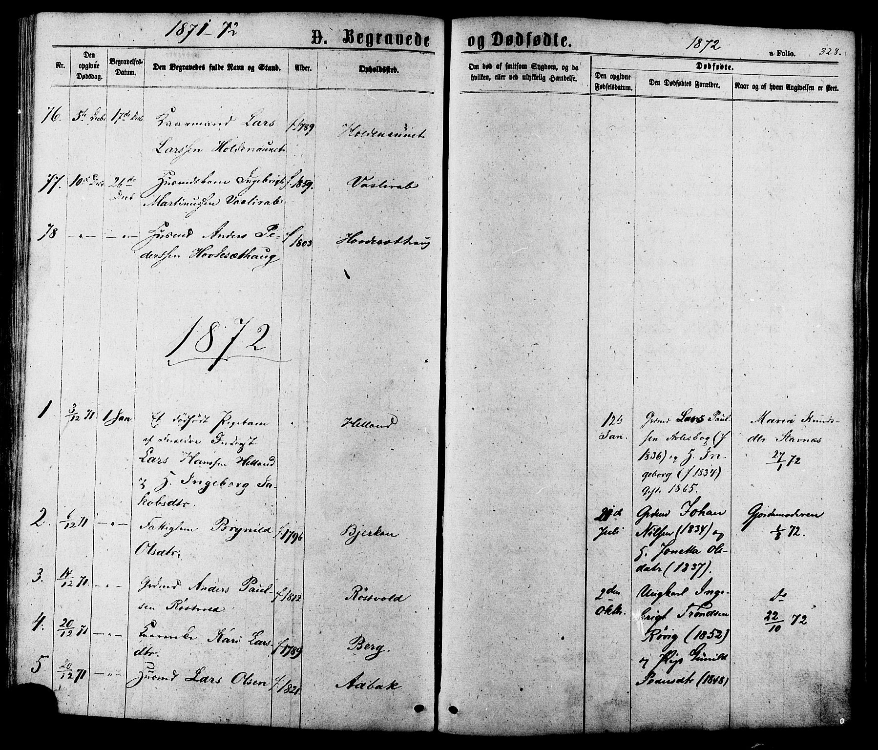 Ministerialprotokoller, klokkerbøker og fødselsregistre - Sør-Trøndelag, SAT/A-1456/630/L0495: Parish register (official) no. 630A08, 1868-1878, p. 328