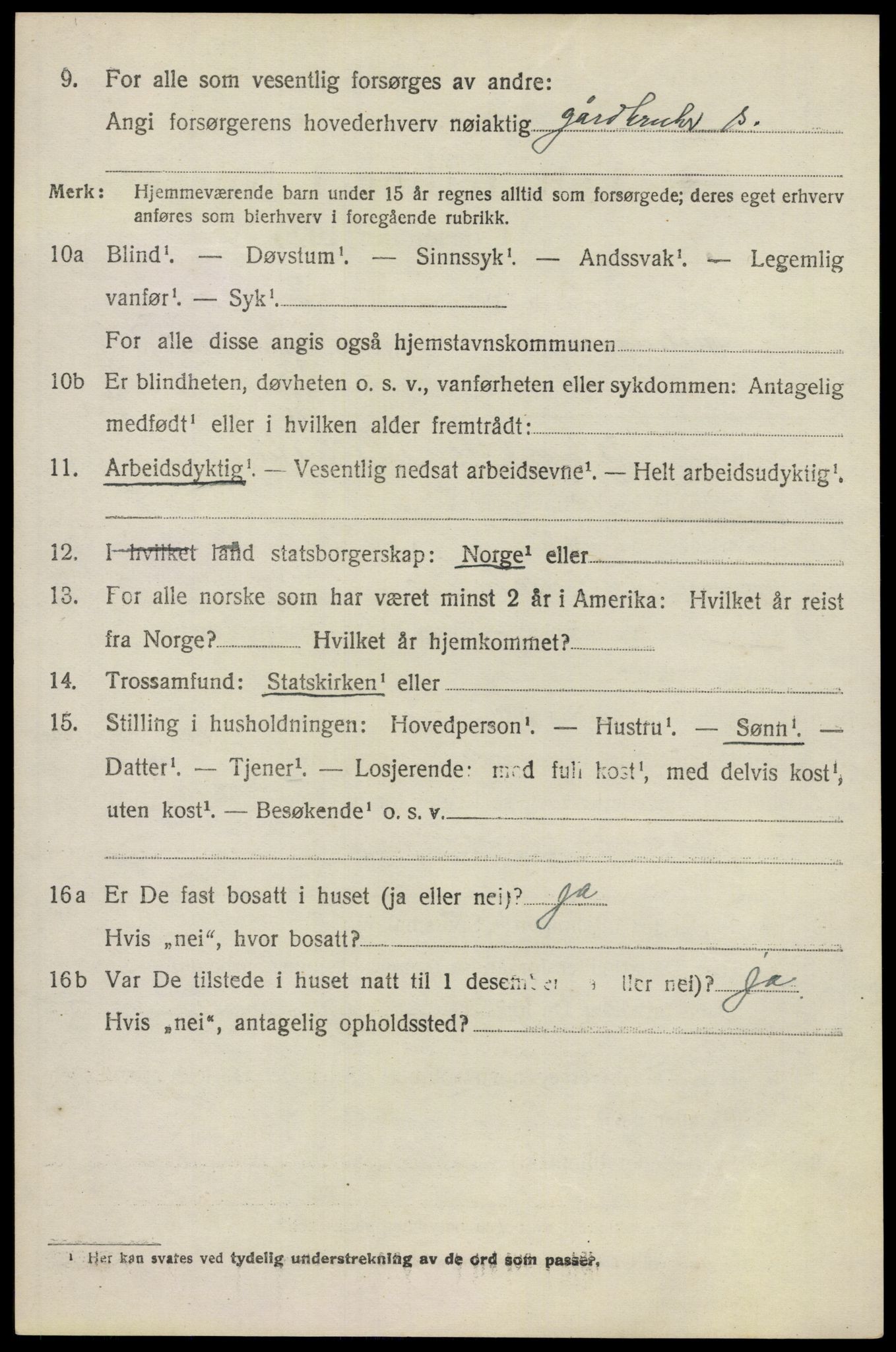 SAO, 1920 census for Ullensaker, 1920, p. 15406