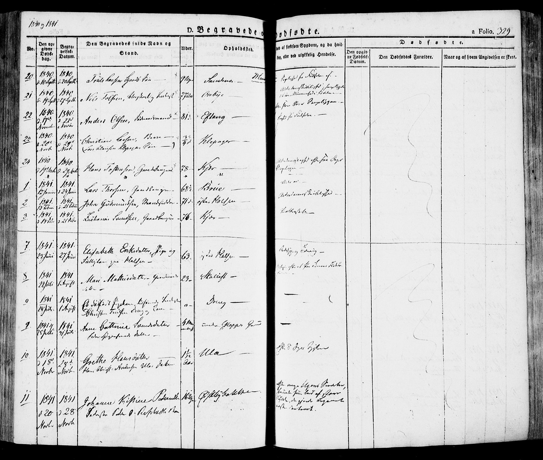 Tjølling kirkebøker, AV/SAKO-A-60/F/Fa/L0006: Parish register (official) no. 6, 1835-1859, p. 329
