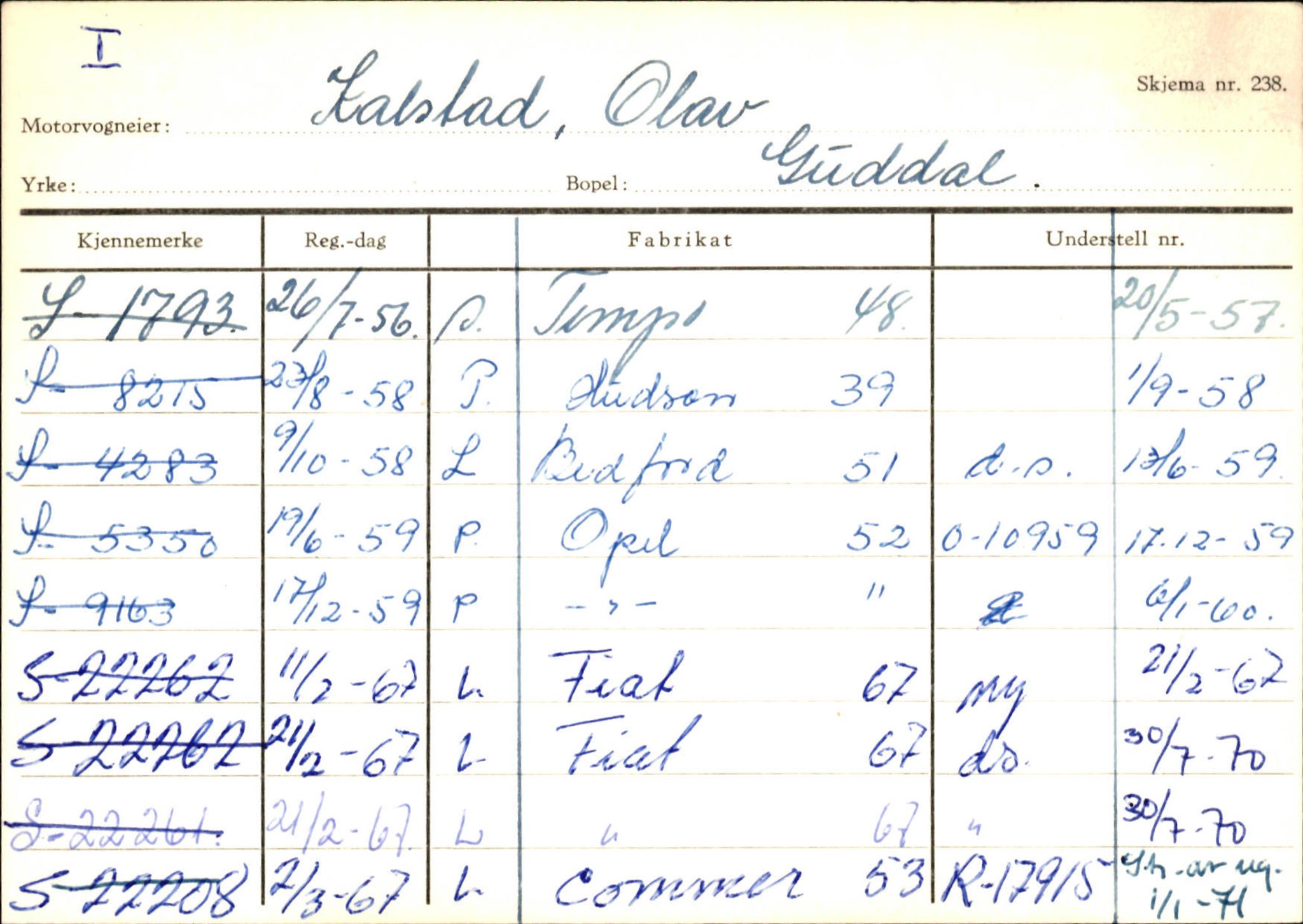 Statens vegvesen, Sogn og Fjordane vegkontor, AV/SAB-A-5301/4/F/L0125: Eigarregister Sogndal V-Å. Aurland A-Å. Fjaler A-N, 1945-1975, p. 2269