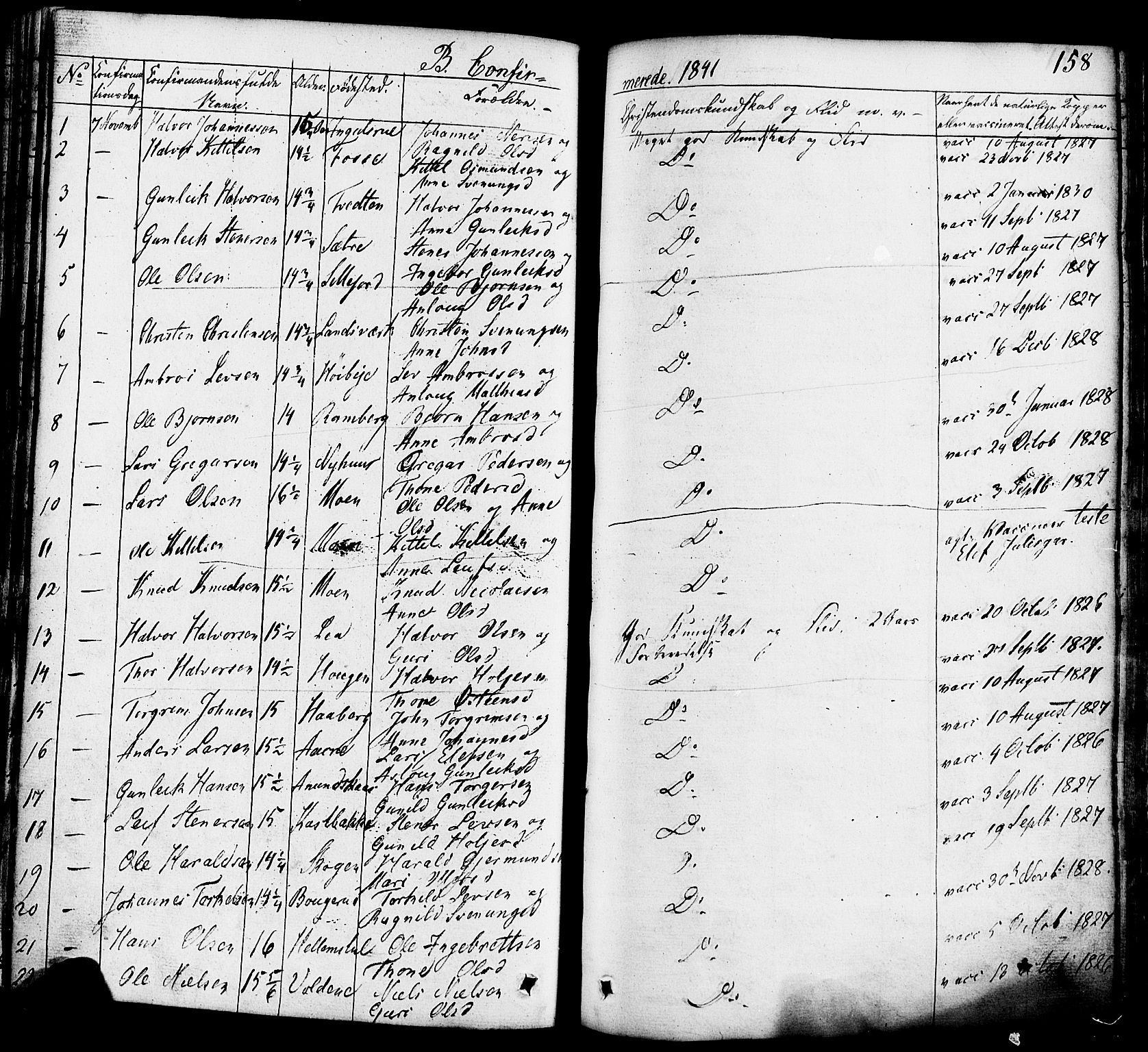 Heddal kirkebøker, SAKO/A-268/F/Fa/L0006: Parish register (official) no. I 6, 1837-1854, p. 158
